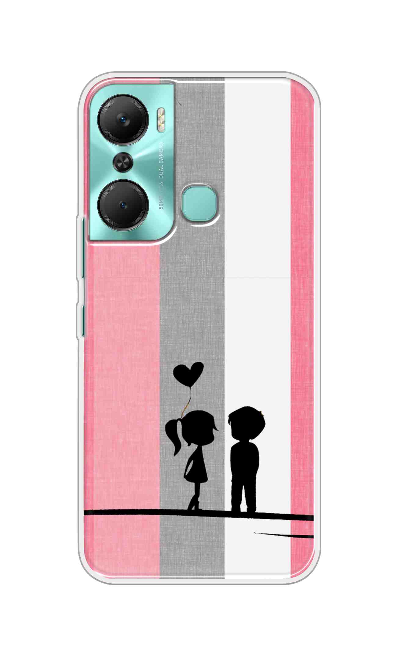 Printed TPU Back Cover For Infinix Hot 12 Pro - Multicolor Girl Boy Gift Love D11895