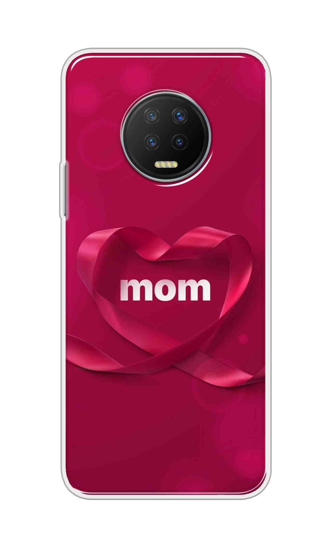 Printed TPU Back Cover For Infinix Note 7 - Red Heart Mom D11317