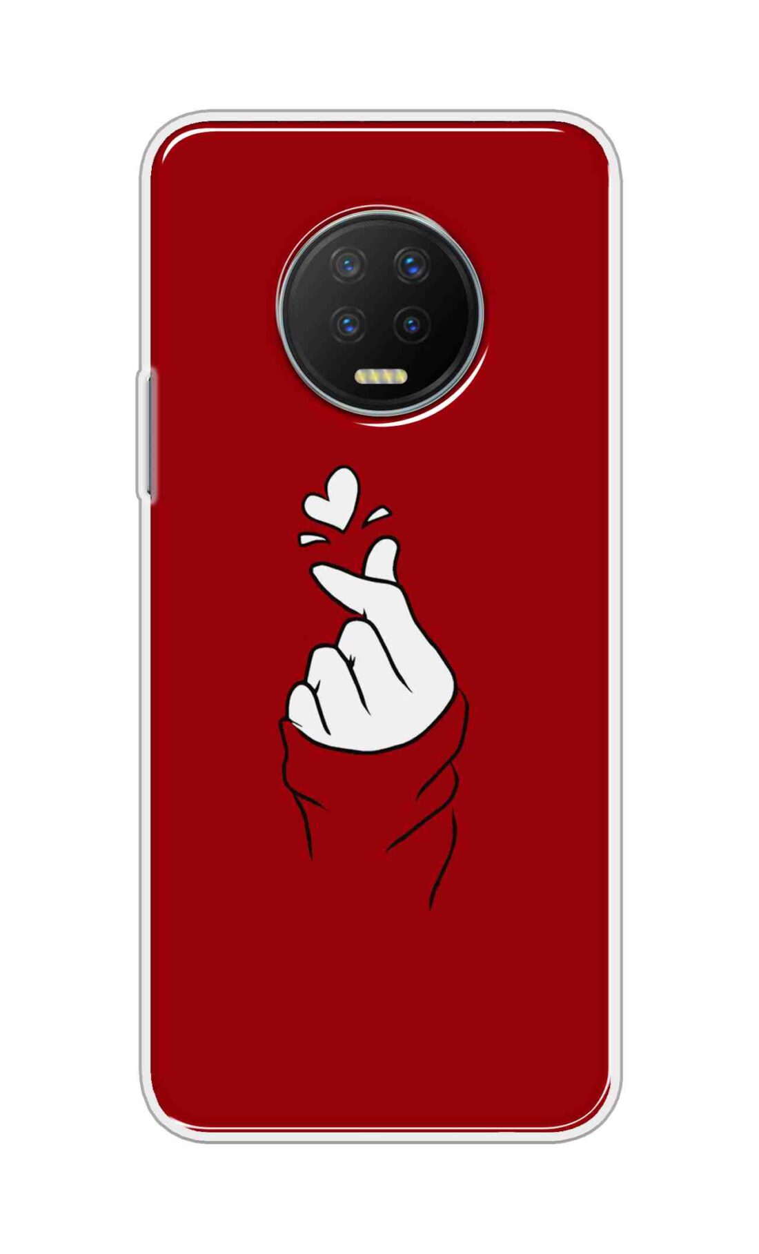 Printed TPU Back Cover For Infinix Note 7 - Red Korean Heart D11419