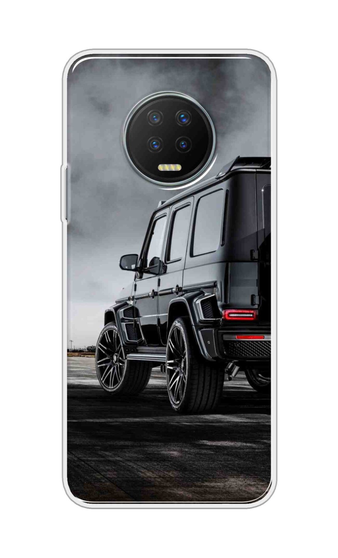 Printed TPU Back Cover For Infinix Note 7 - Black Car Design D11967