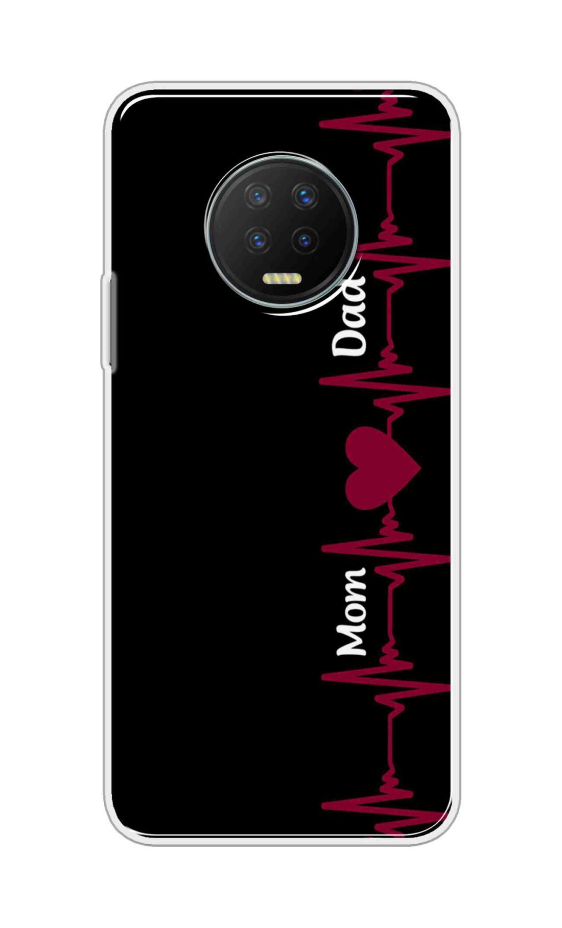 Printed TPU Back Cover For Infinix Note 7 - Mom and Dad Design Red And White D12490