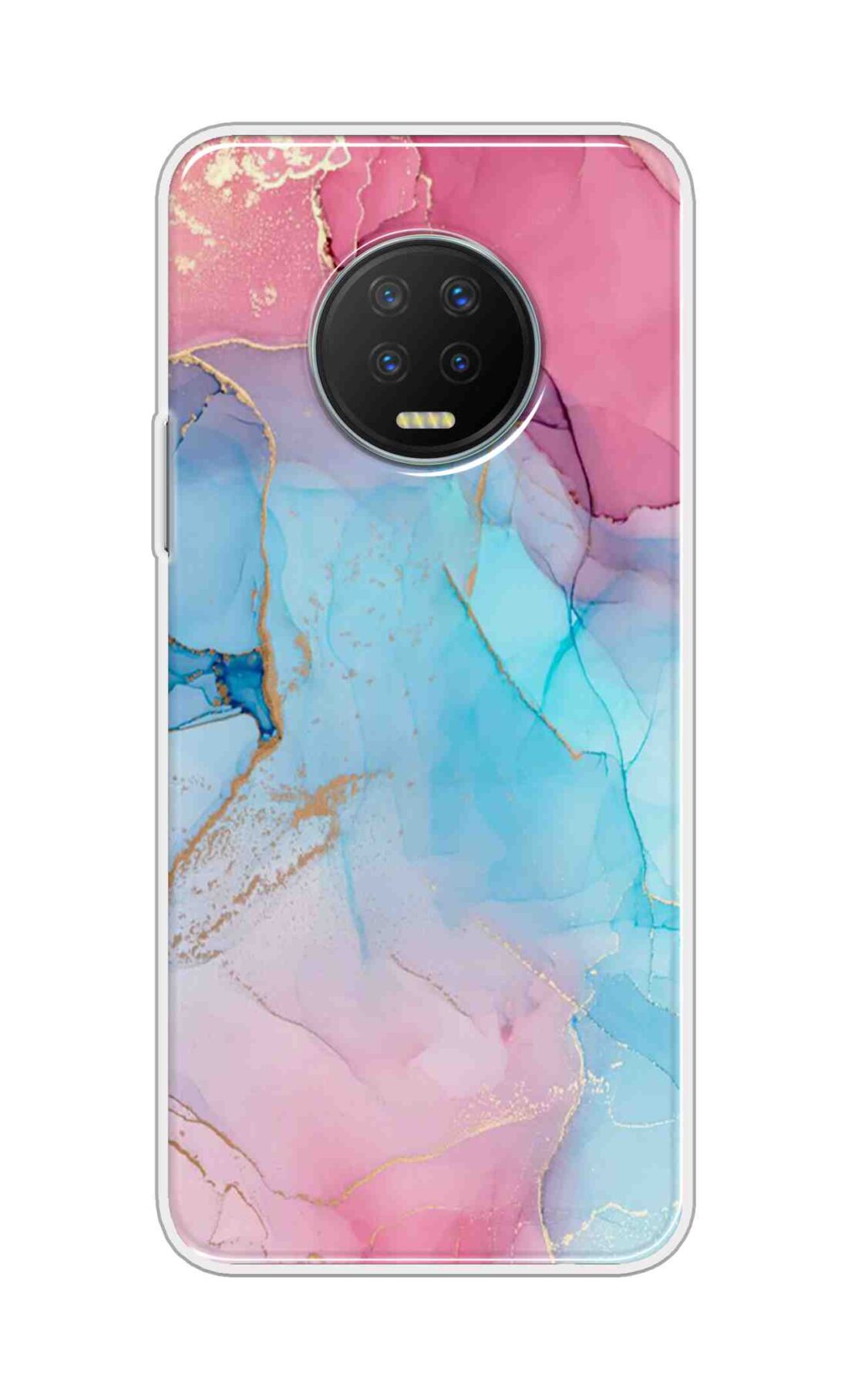 Printed TPU Back Cover For Infinix Note 7 - Pink Blue Paint Abstract D13670