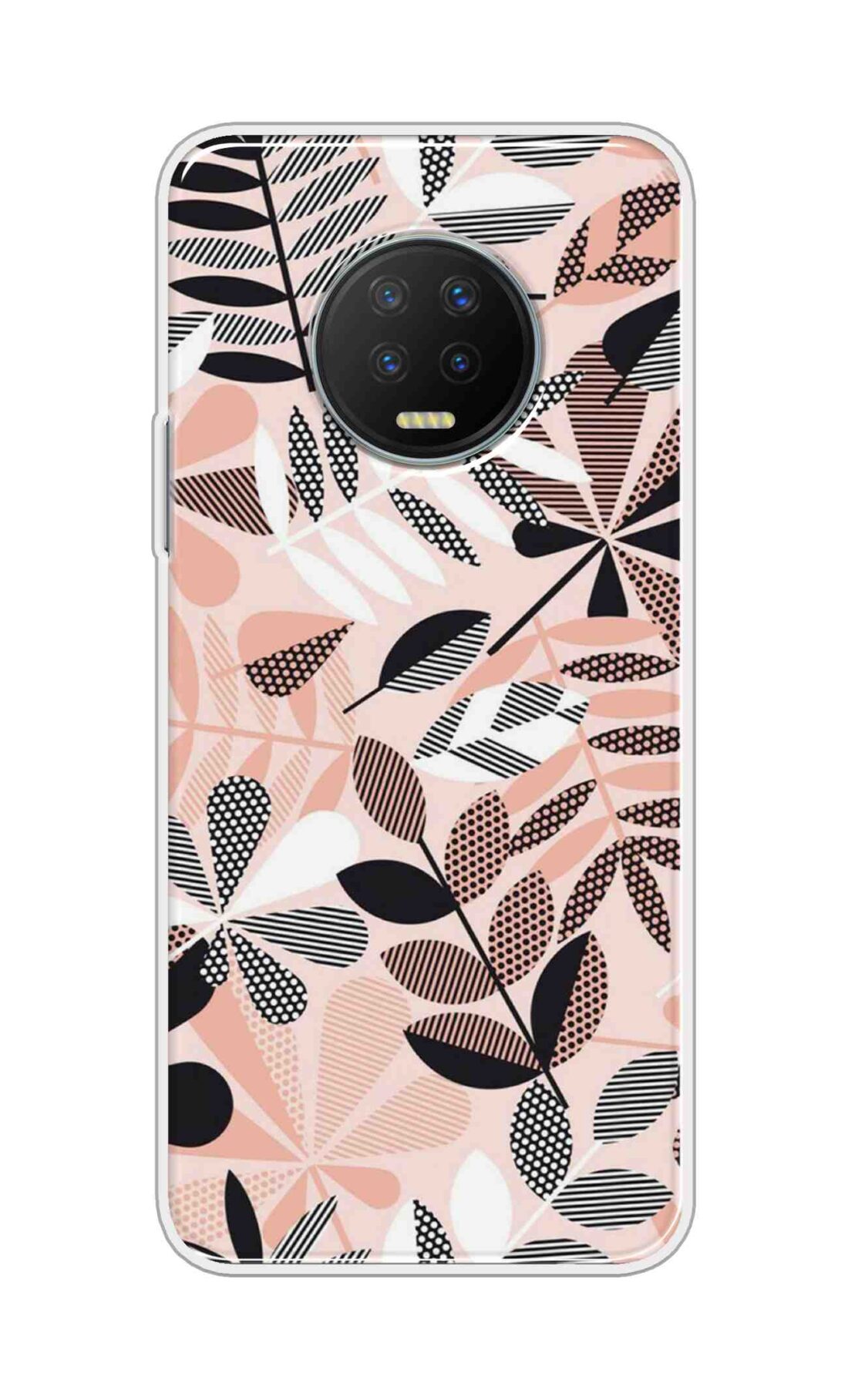 Printed TPU Back Cover For Infinix Note 7 - Light Colour Leaves Design D14000