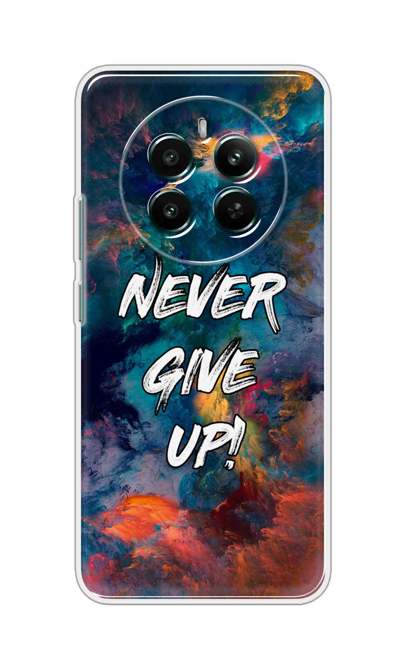 Printed TPU Back Cover For Realme 12 4G - Quote Never Give Up On Colorstorm D11928