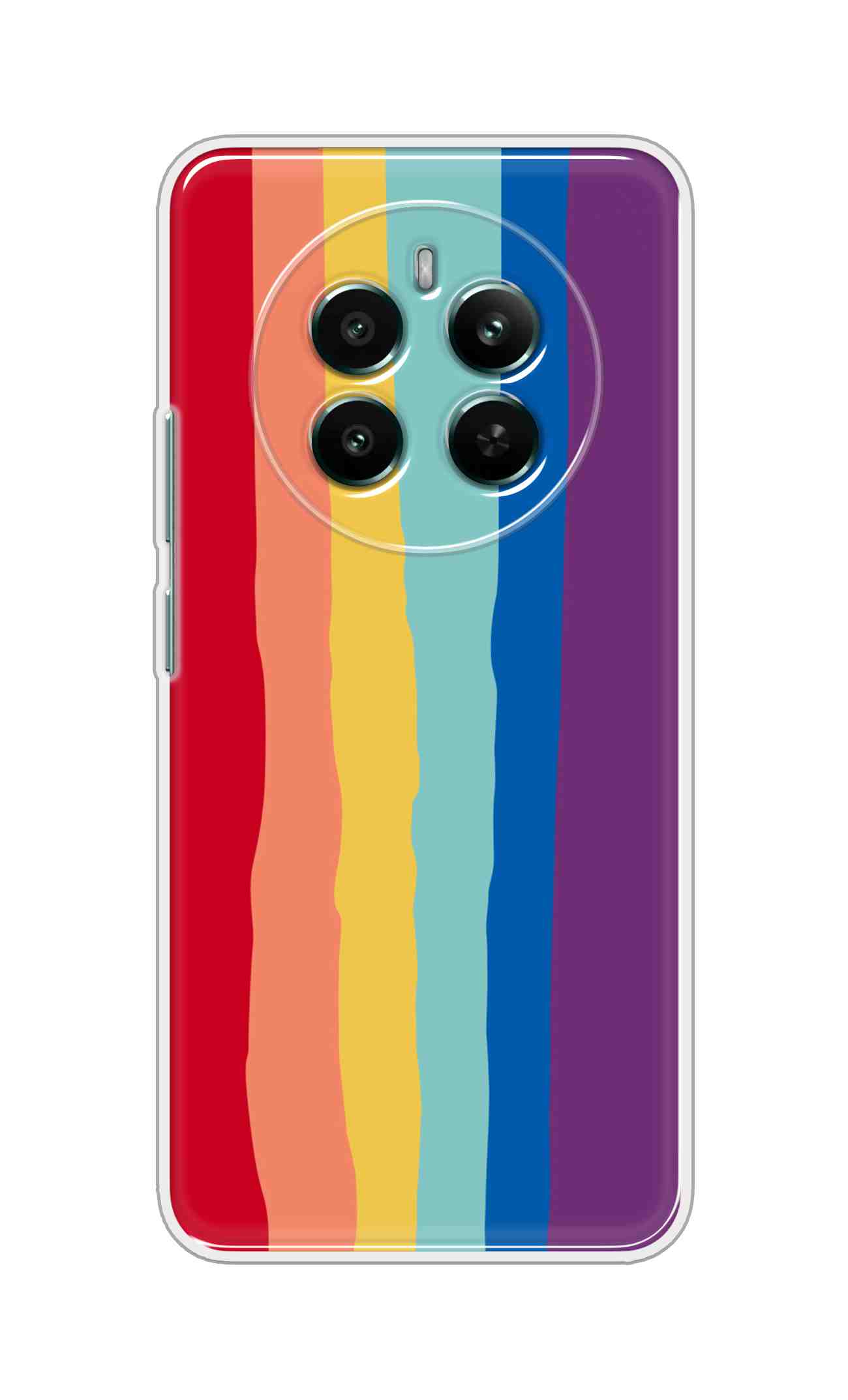 Printed TPU Back Cover For Realme 12 4G - Rainbow colored thick Stripes D13201