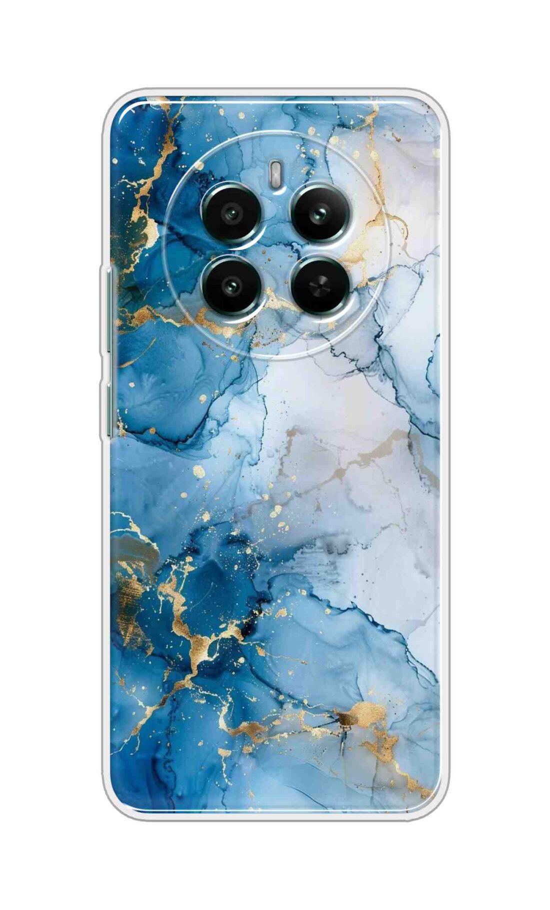 Printed TPU Back Cover For Realme 12 4G - Blue White Marble D16481
