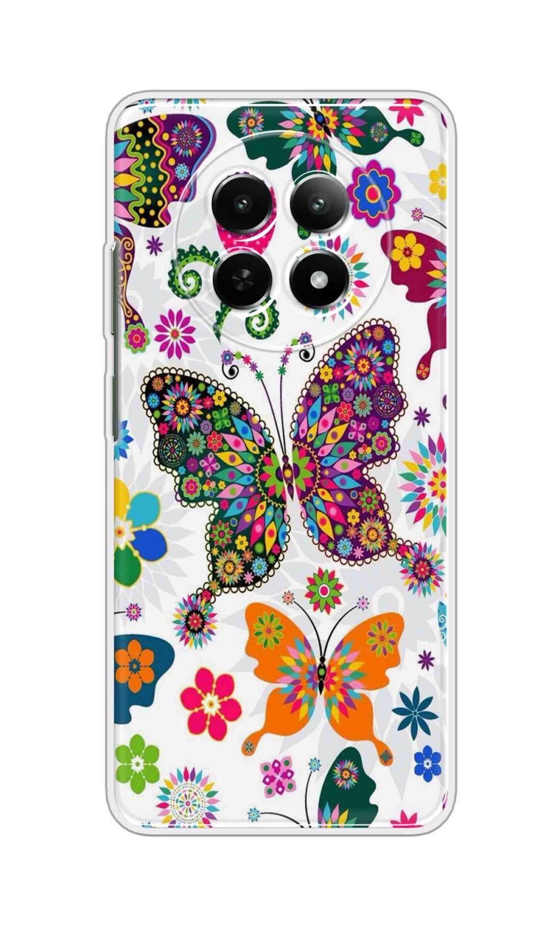 Printed TPU Back Cover For Realme 13 Pro Plus 5G - Colourful Butterflies D11038