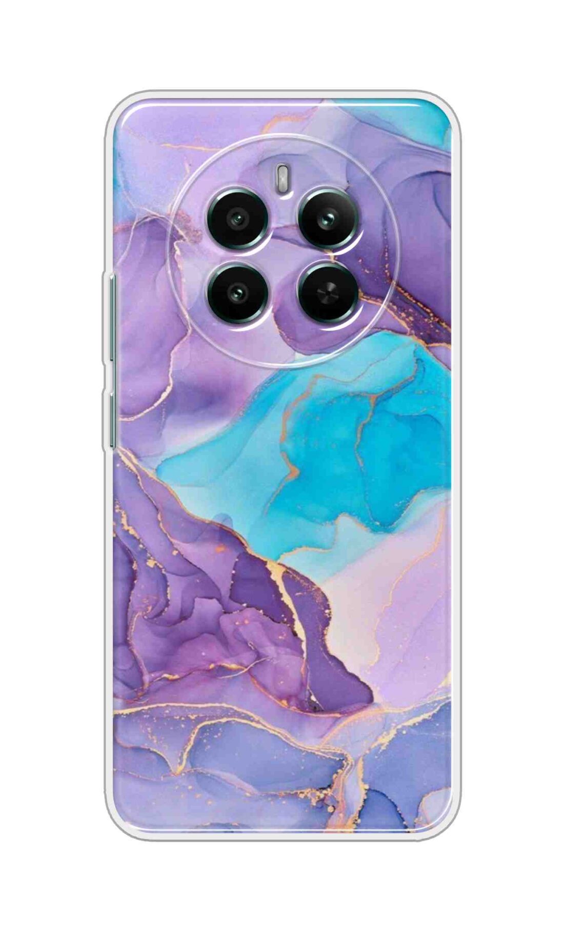 Printed TPU Back Cover For Realme P1 5G - Purple and Blue Marble D16216