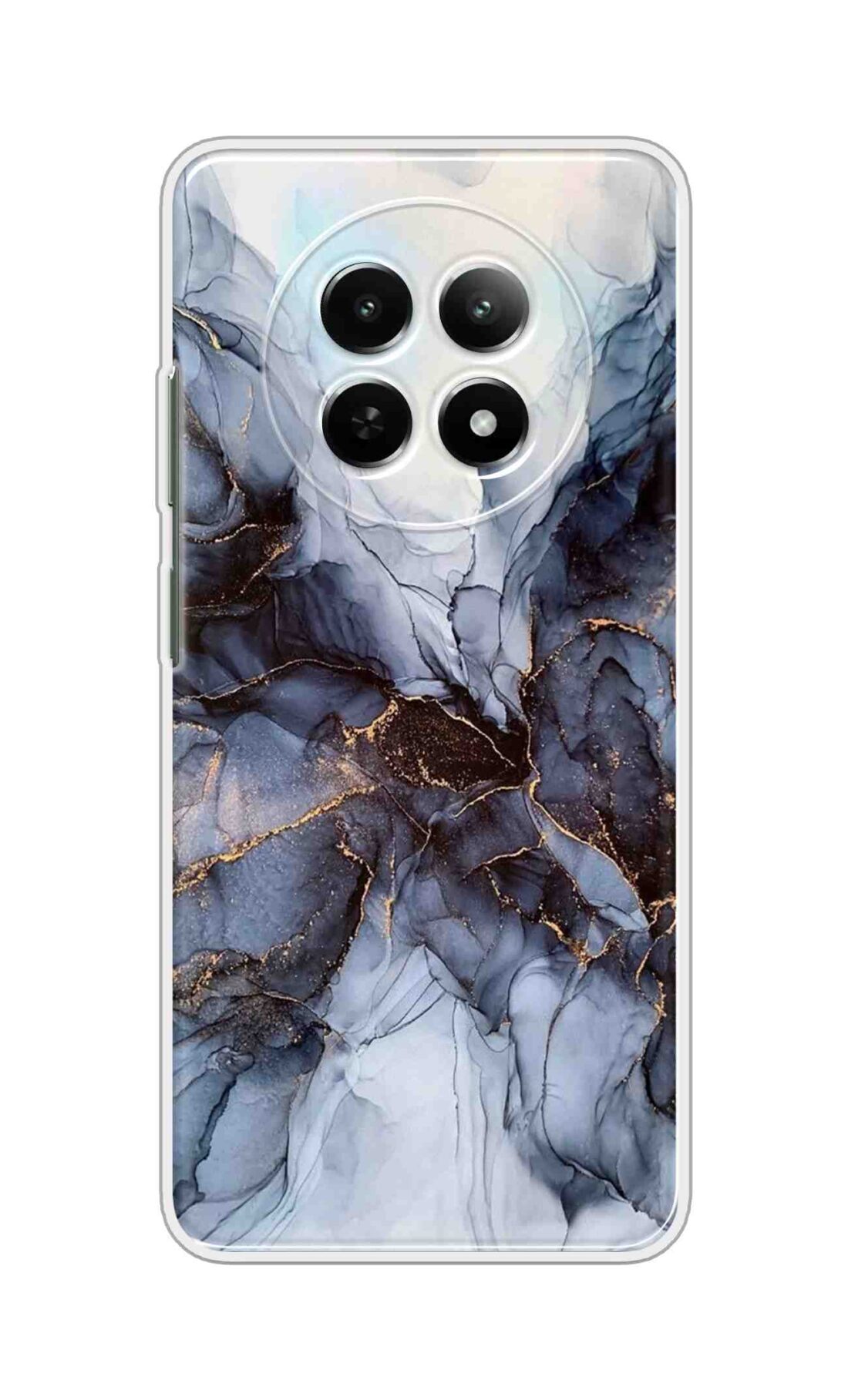 Printed TPU Back Cover For Realme P1 Speed 5G - Black Grey White Marble D16039