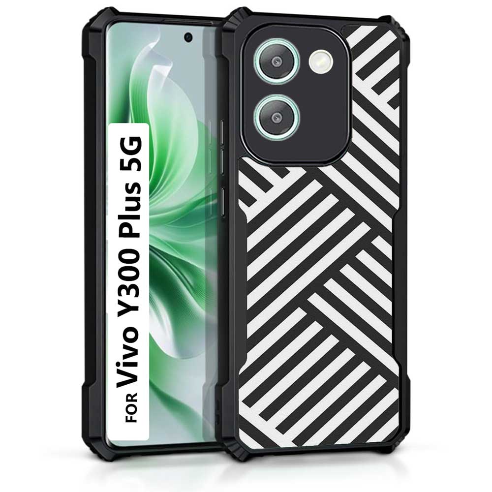 Coberta Back Cover For Vivo Y300 Plus 5G Back Cover Case - Zig Zag Pattern black and white PT99 D10198