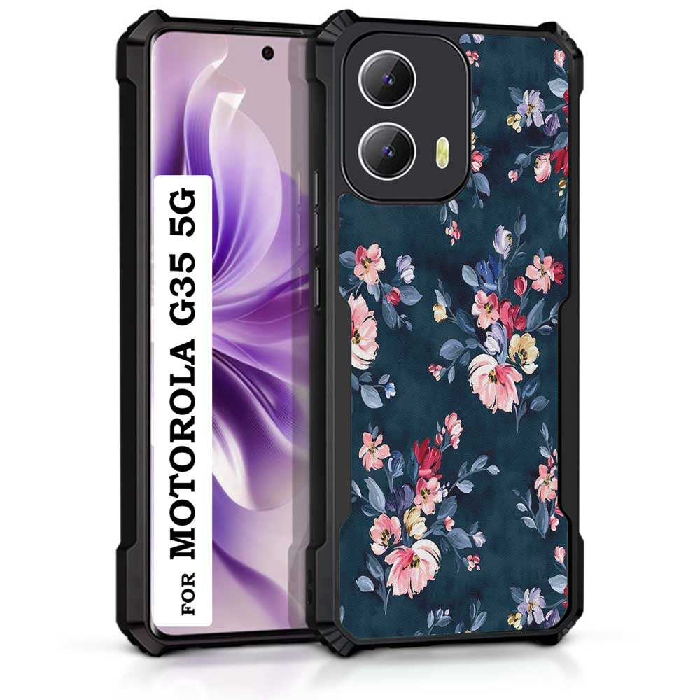 Coberta Back Cover For Motorola G35 5G Back Cover Case - Blue Floral PT99 D11648