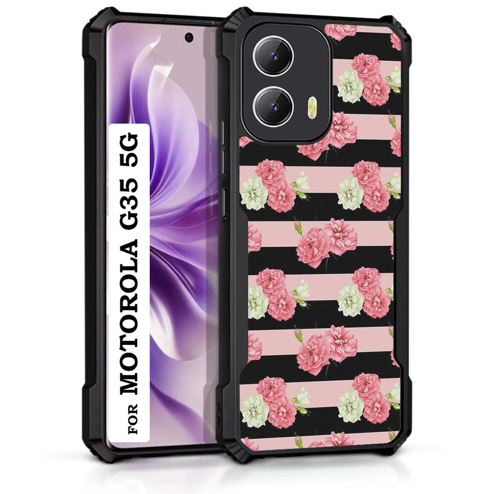 Coberta Back Cover For Motorola G35 5G Back Cover Case - Small Floral with stripes PT99 D11720