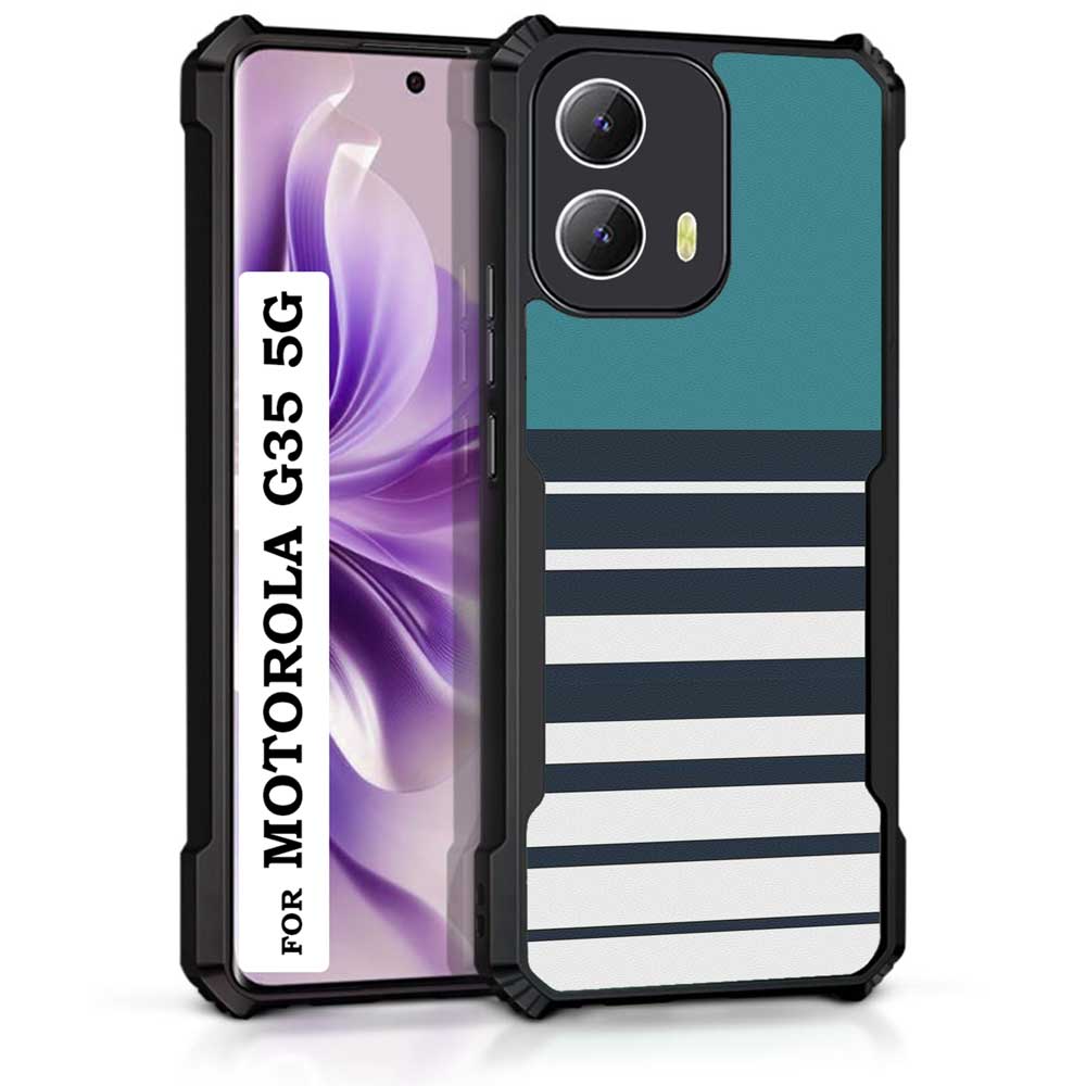 Coberta Back Cover For Motorola G35 5G Back Cover Case - Cyan stripes PT99 D11847