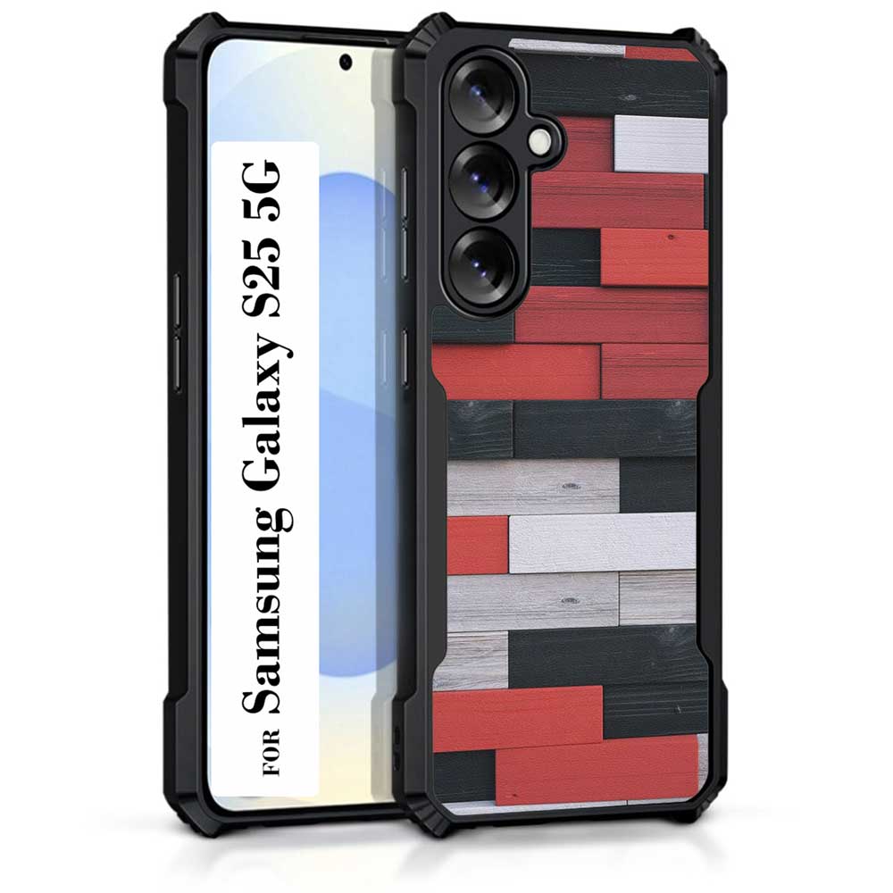 Coberta Back Cover For Samsung Galaxy S25 5G Back Cover Case - Colorful red black white bricks PT99 D13038
