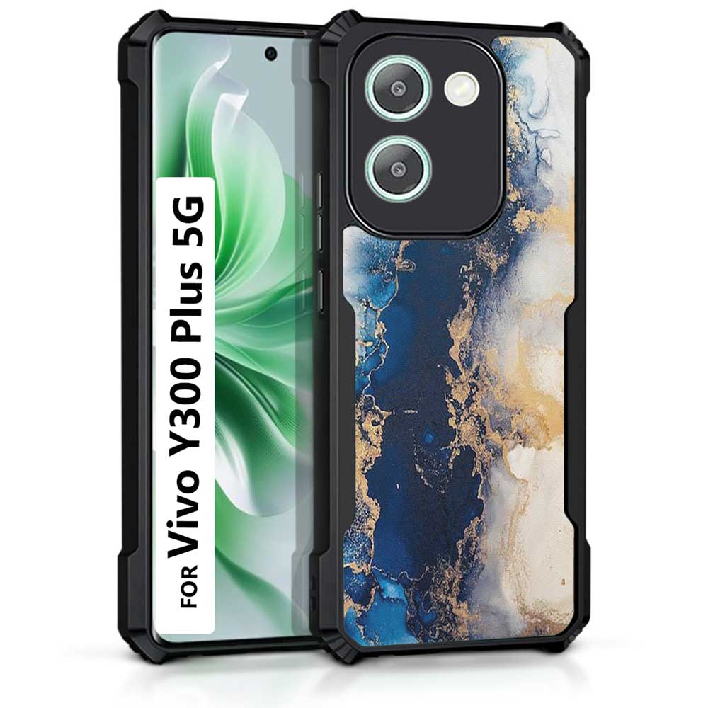 Coberta Back Cover For Vivo Y300 Plus 5G Back Cover Case - Black blue Gold Bright Design PT99 D16041