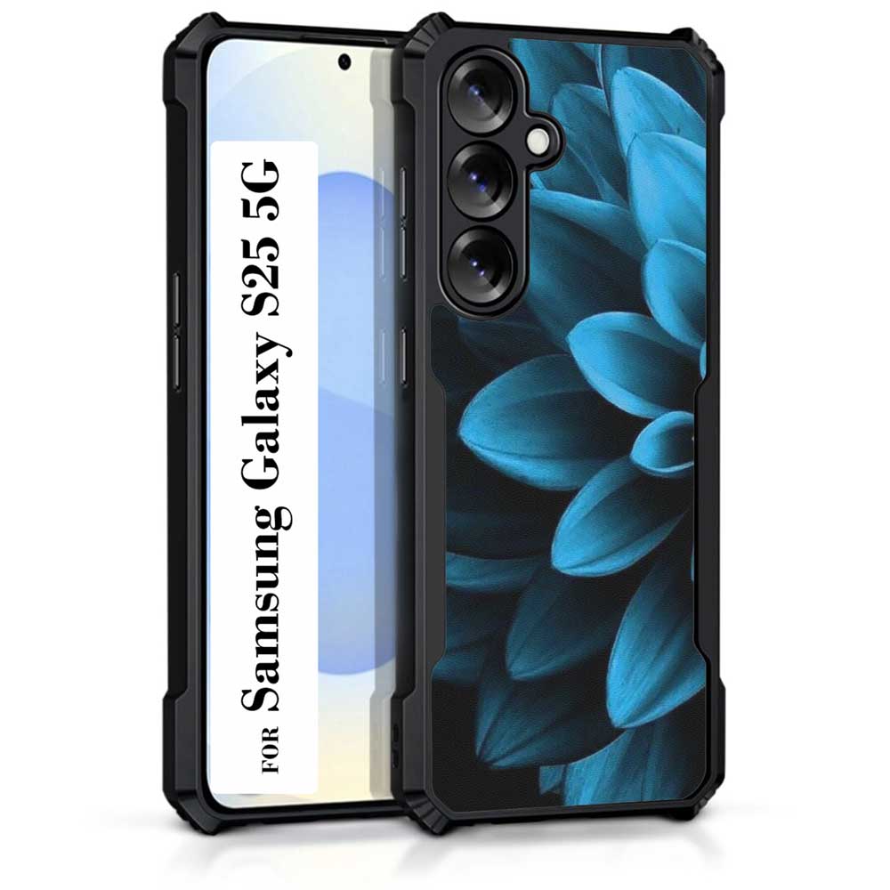 Coberta Back Cover For Samsung Galaxy S25 5G Back Cover Case - Deep Blue Dark black Bright Floral PT99 D16200