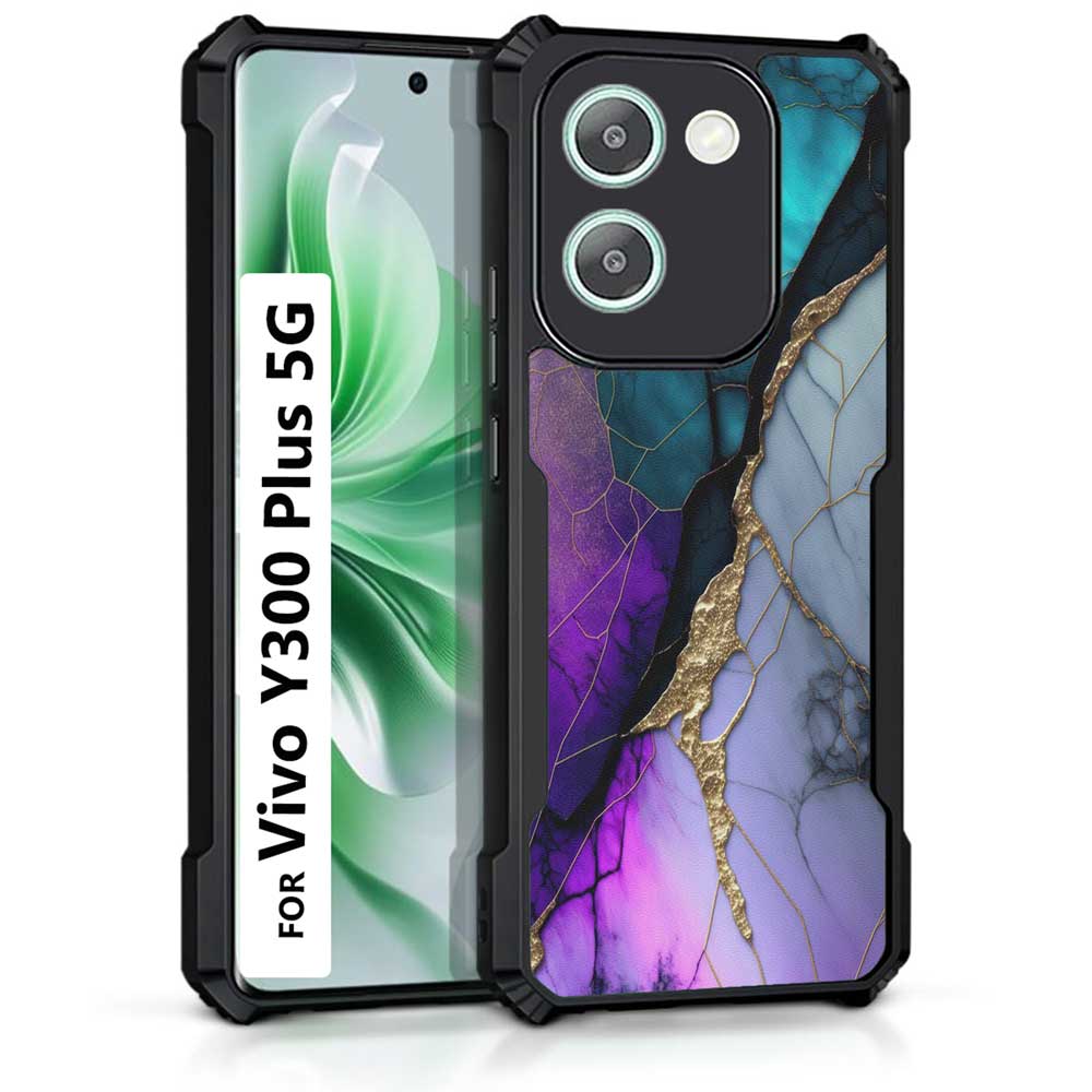 Coberta Back Cover For Vivo Y300 Plus 5G Back Cover Case - Blue Grey Purple gold dark pattern PT99 D16379