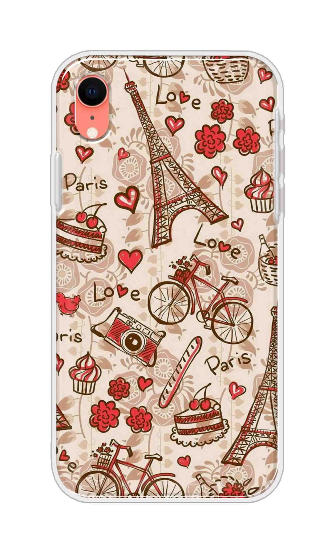 Coberta Back Cover For Apple iPhone XR Back Cover Stylish Case - Paris and Love Text Pattern D11626