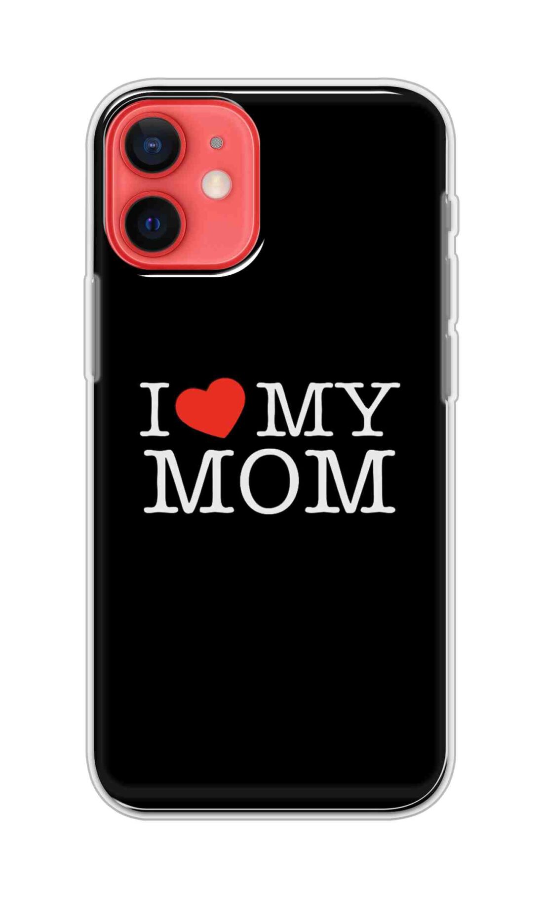 Coberta Back Cover For Apple iPhone 12 Back Cover Stylish Case - I Love My Mom in Black Design D11011