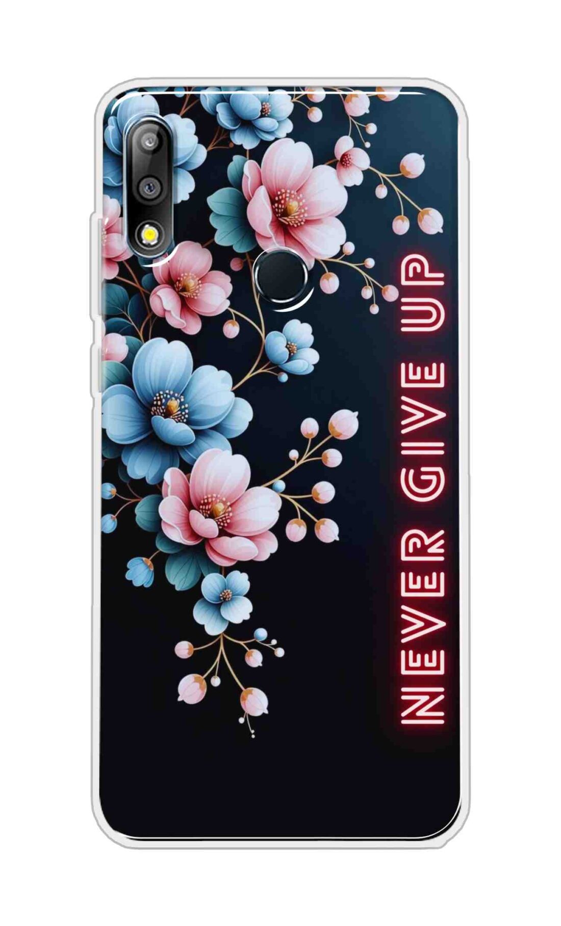 Coberta Back Cover For Asus Zenfone Max Pro M2 Back Cover Stylish Case - Never Give Up with Flowers Design D16500