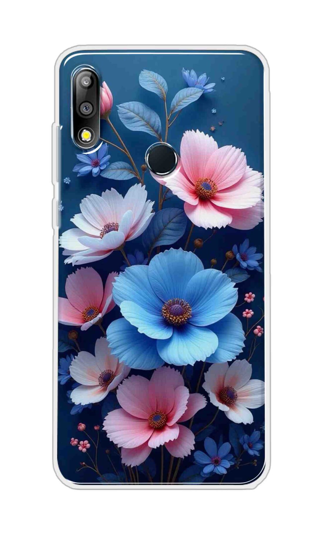 Coberta Back Cover For Asus Zenfone Max Pro M2 Back Cover Stylish Case - Blue and Pink Flowers Design D16512