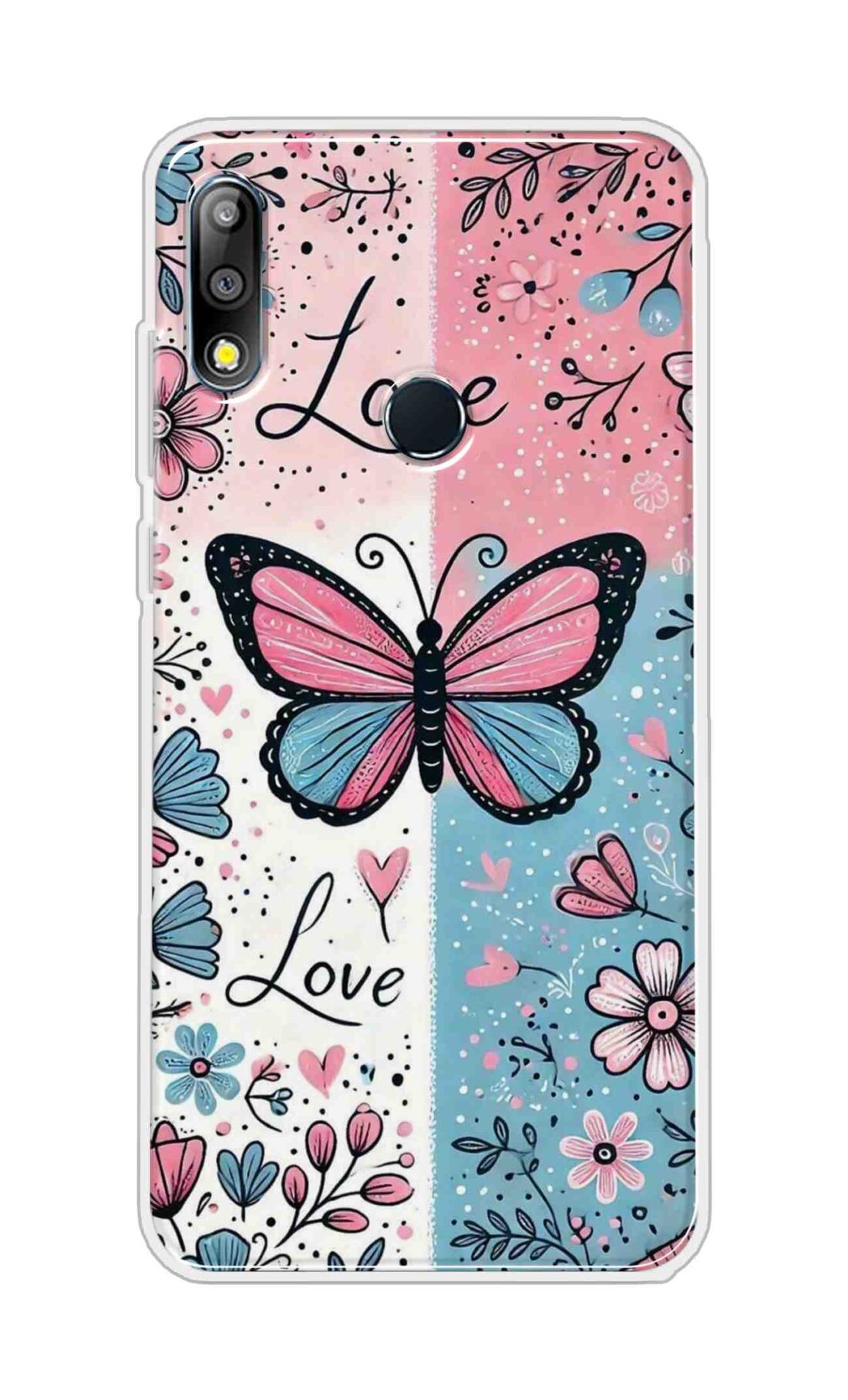 Coberta Back Cover For Asus Zenfone Max Pro M2 Back Cover Stylish Case - Butterfly and Love Text Design D16526