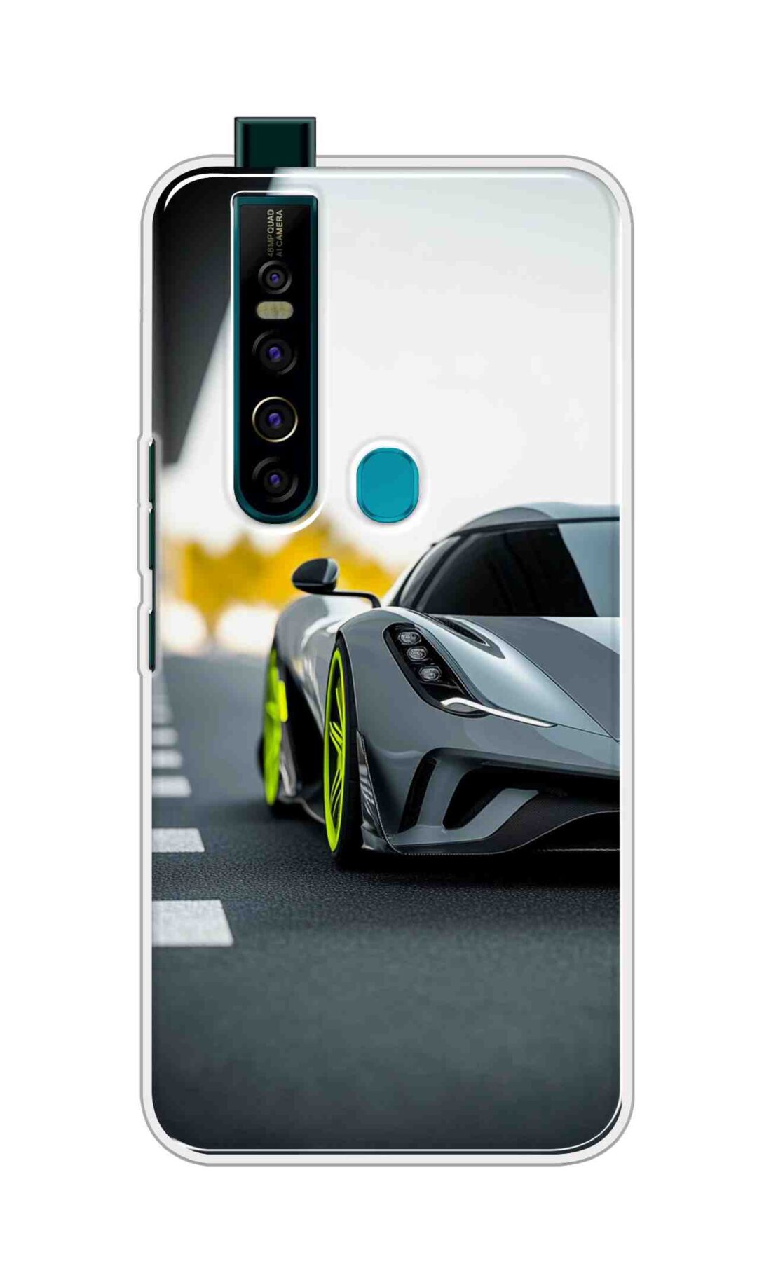 Coberta Back Cover For Tecno Camon 15 Pro Back Cover Stylish Case - Siliver Car Design D16614