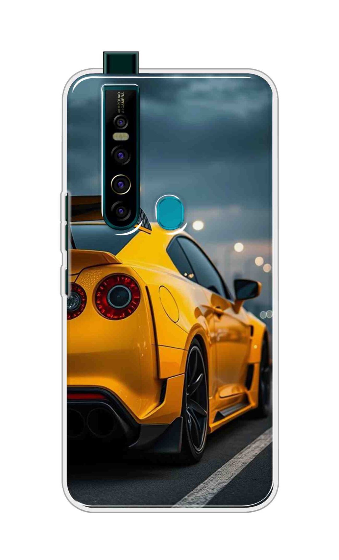 Coberta Back Cover For Tecno Camon 15 Pro Back Cover Stylish Case - Orange Modern Car Design D16626