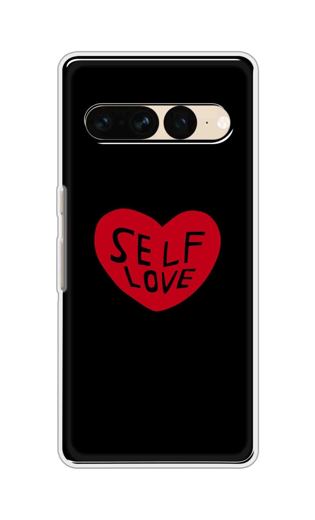 Coberta Back Cover For Google Pixel 7 Pro Back Cover Stylish Case - Self Love Heart in Black Design D16516