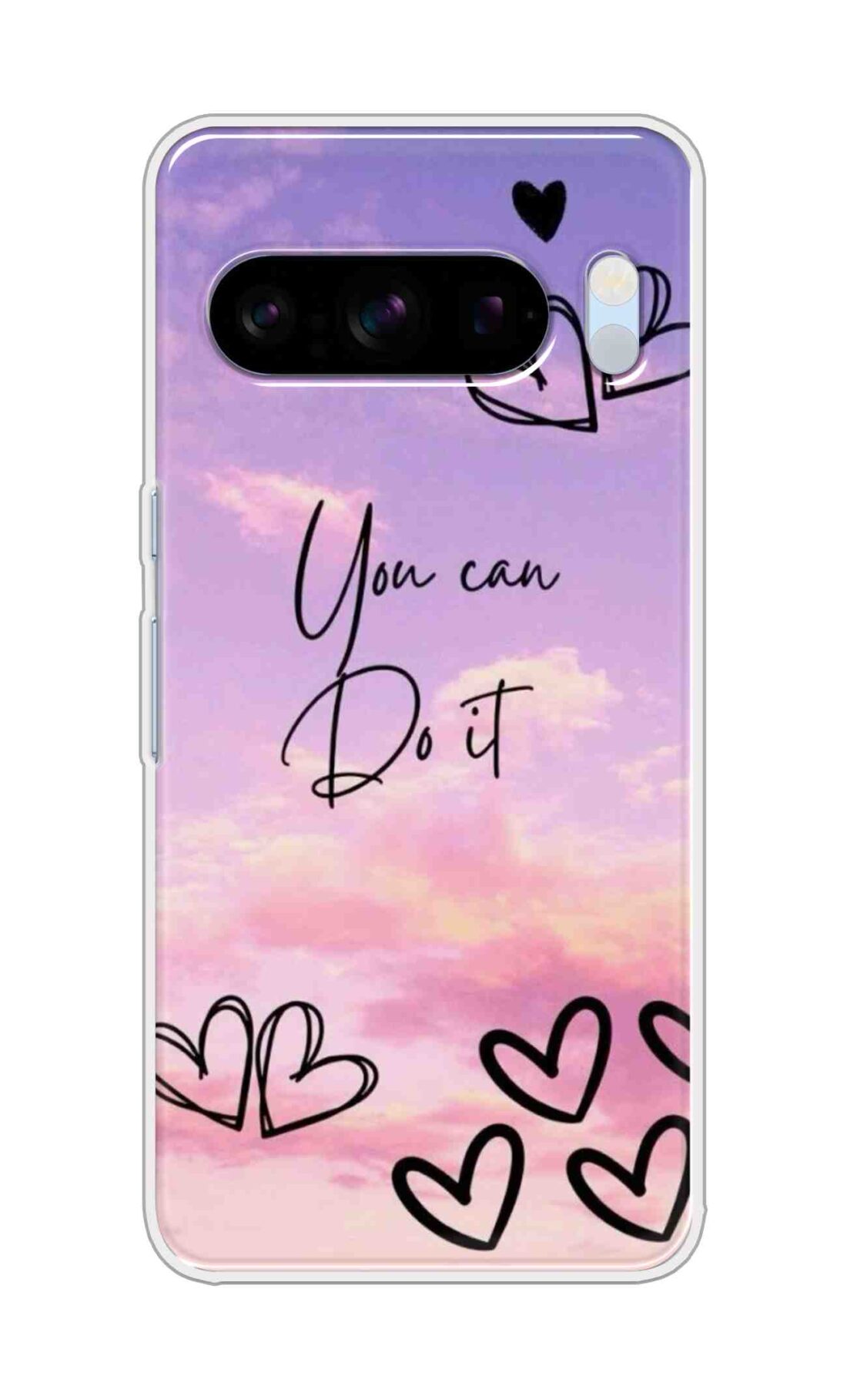 Coberta Back Cover For Google Pixel 8 Pro Back Cover Stylish Case - You Can Do It and Hearts Design D16539