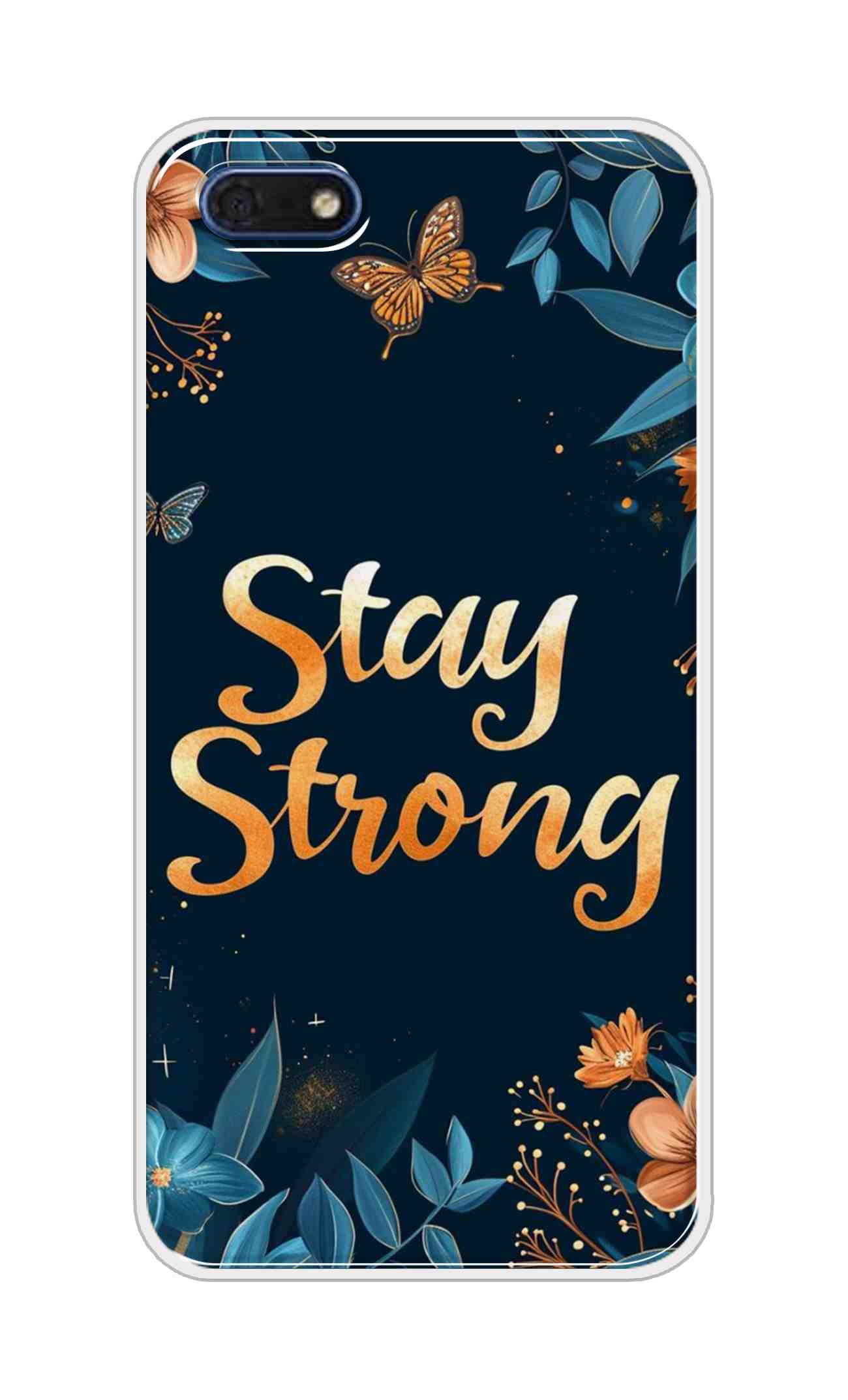 Coberta Back Cover For Huawei Honor 7s Back Cover Stylish Case - Stay Strong with Flowers Design D16514
