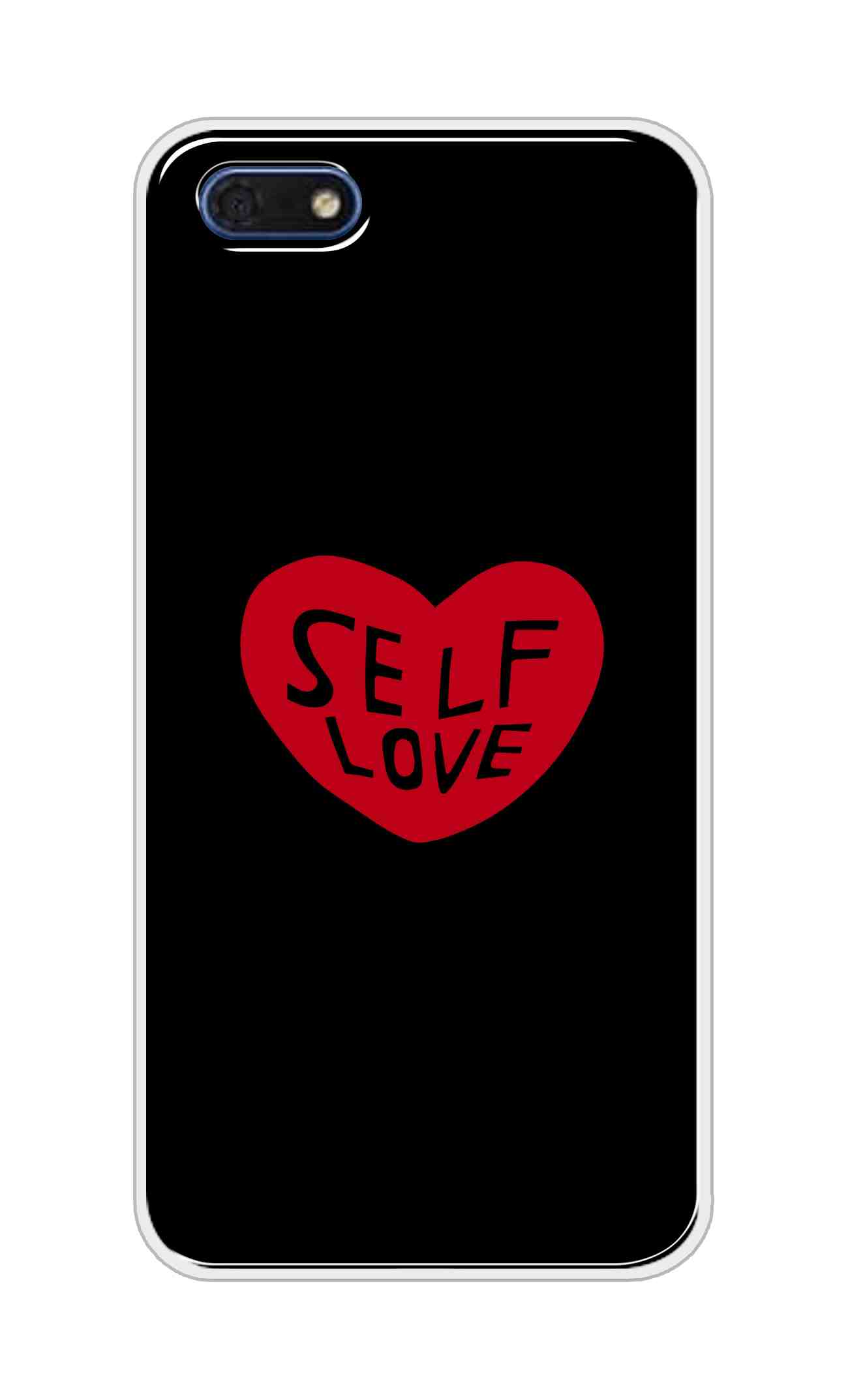 Coberta Back Cover For Huawei Honor 7s Back Cover Stylish Case - Self Love Heart in Black Design D16516