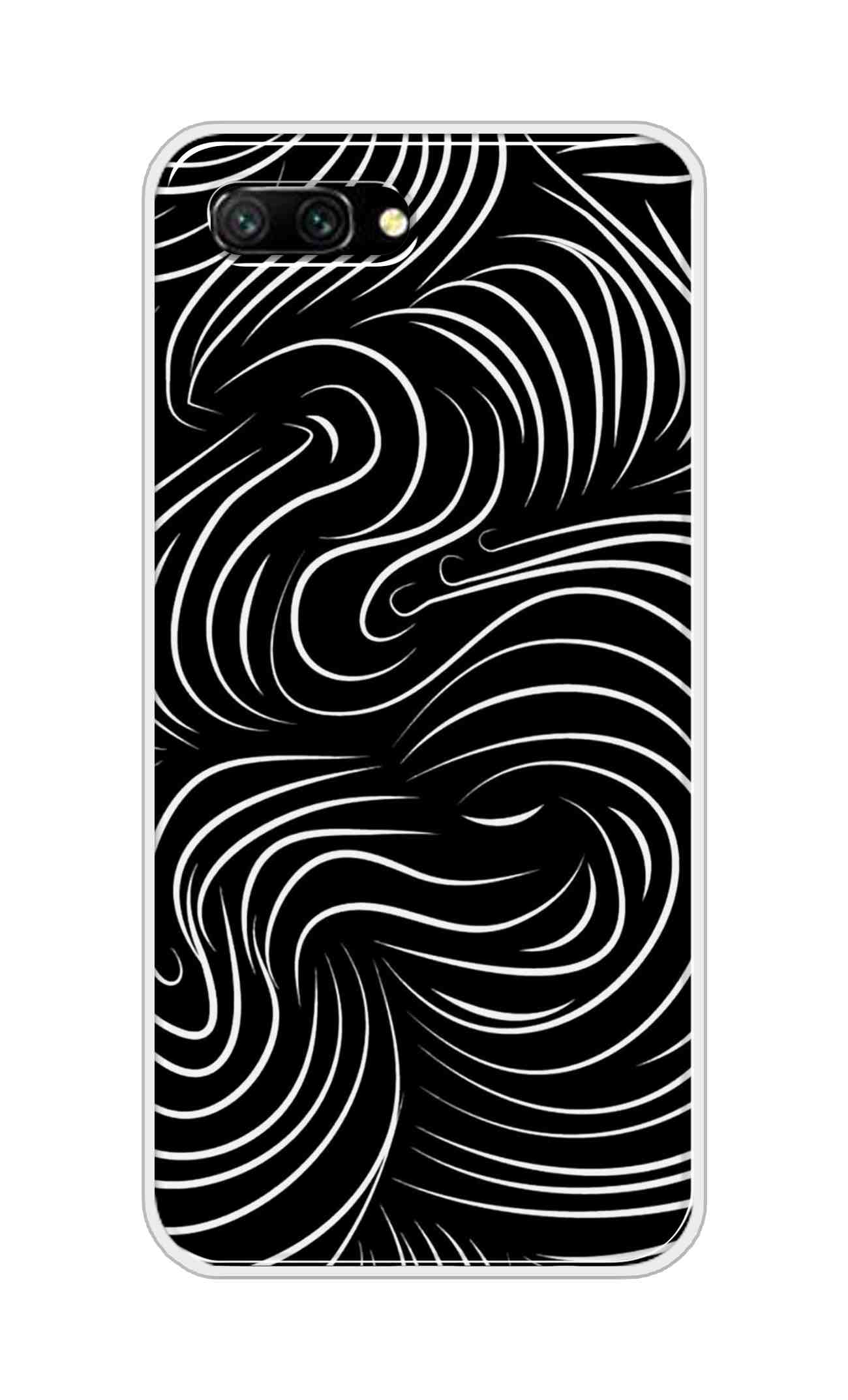 Coberta Back Cover For Huawei Honor 10 Back Cover Stylish Case - White Curves Design D16552