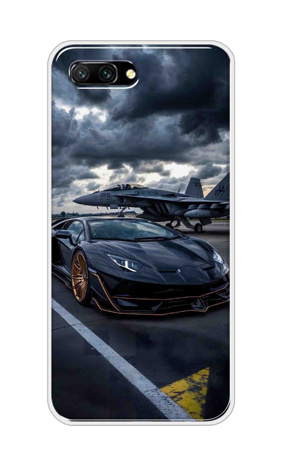 Coberta Back Cover For Huawei Honor 10 Back Cover Stylish Case - Black Car with Aeroplane Design D16616