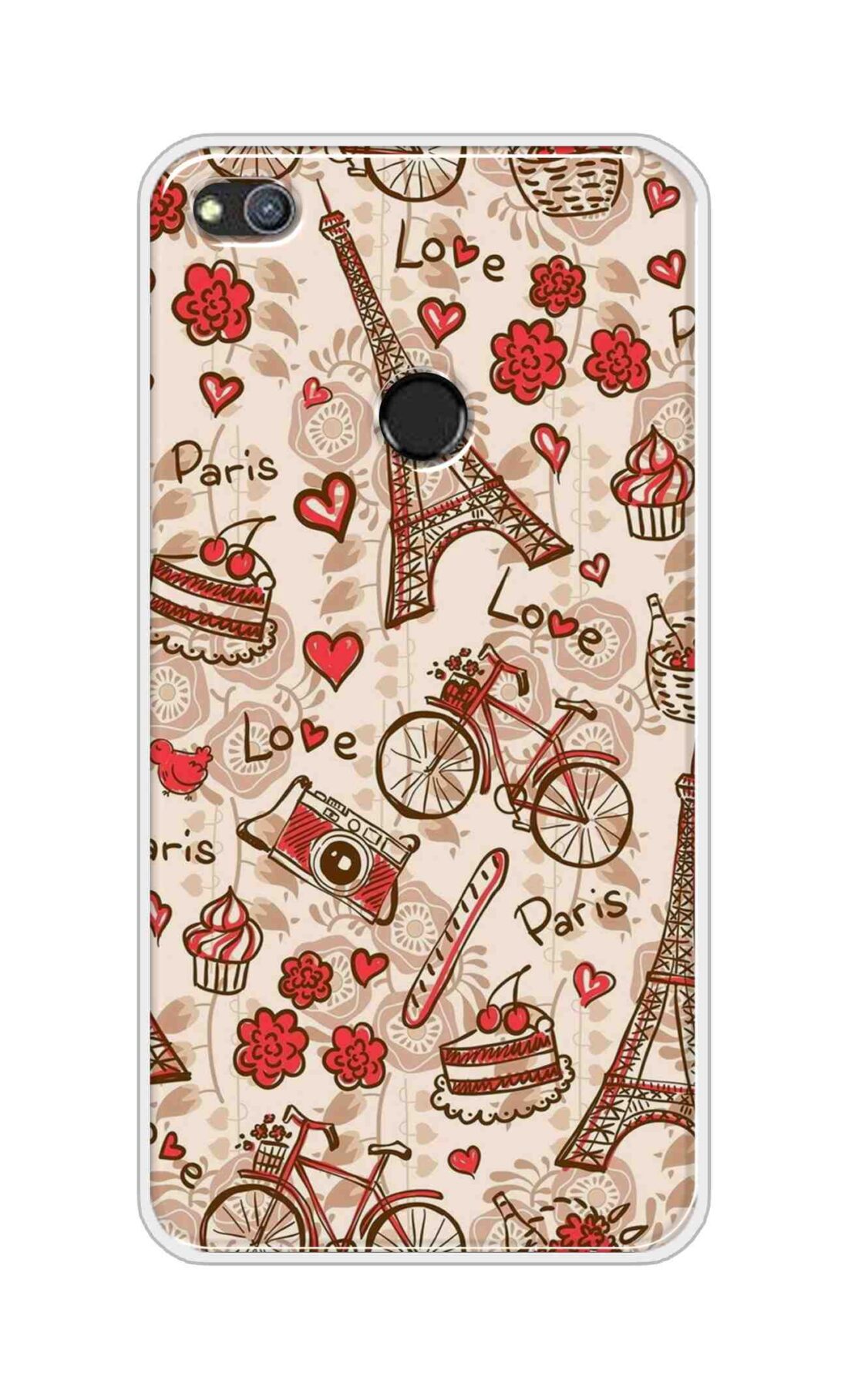 Coberta Back Cover For Huawei Honor 8 Lite Back Cover Stylish Case - Paris and Love Text Pattern D11626