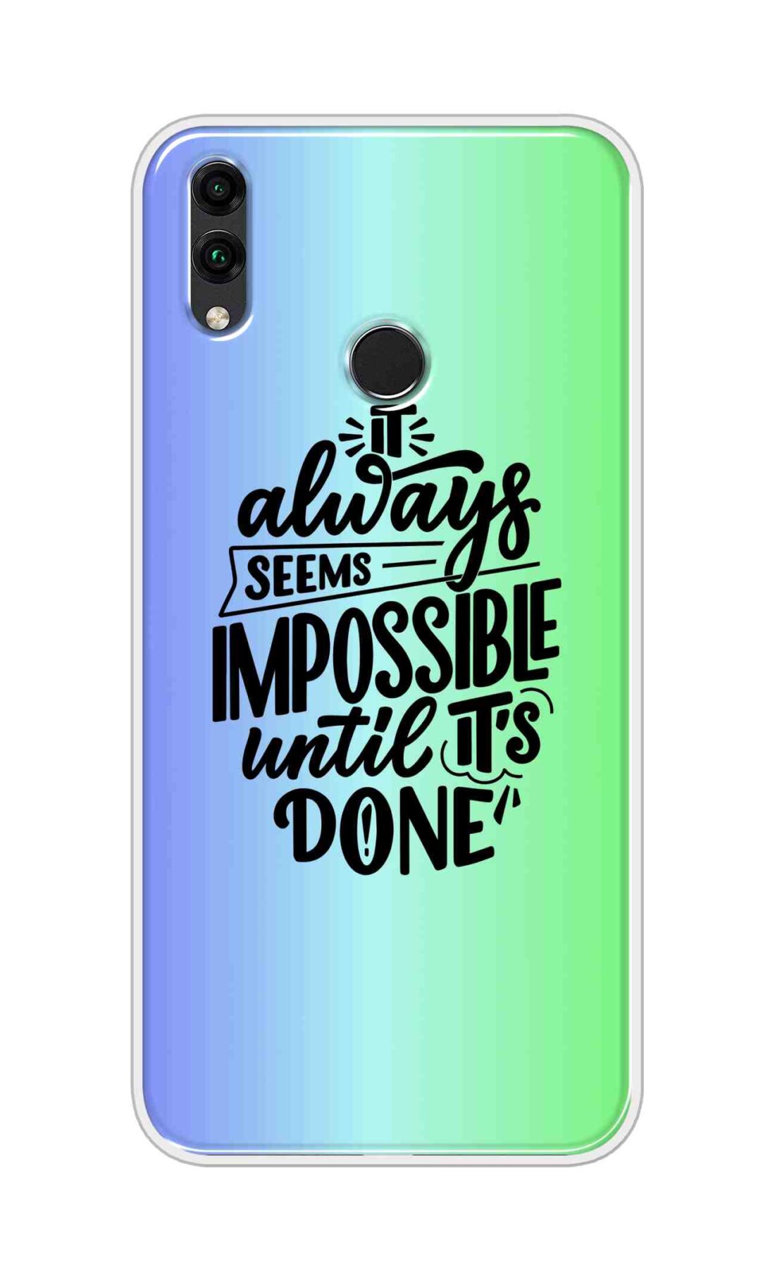 Coberta Back Cover For Huawei Honor 8c Back Cover Stylish Case - It Always Seems Impossible Until Its Done in Green and Blue Design D16502