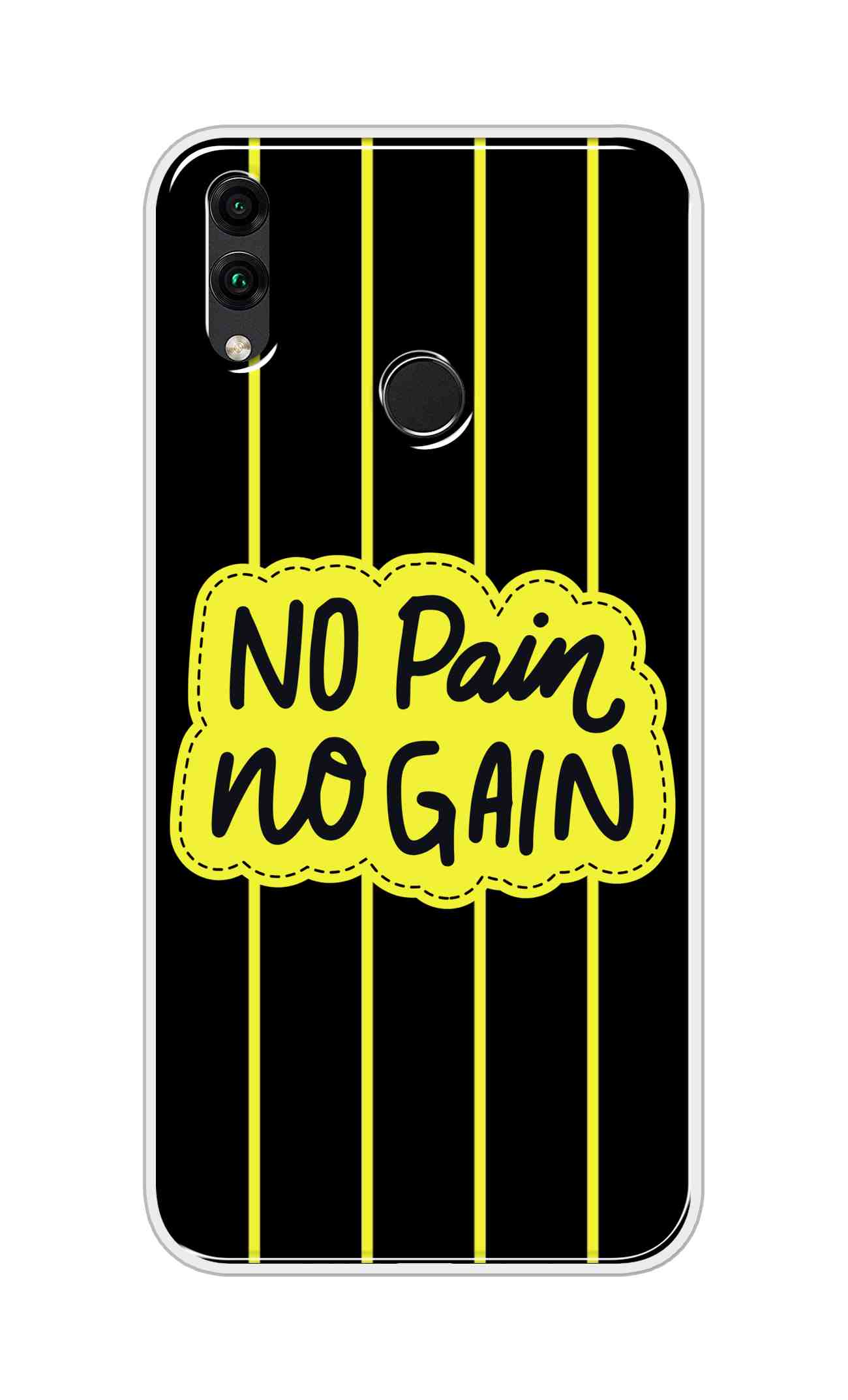 Coberta Back Cover For Huawei Honor 8c Back Cover Stylish Case - No Pain No Gain in Yellow Design D16508