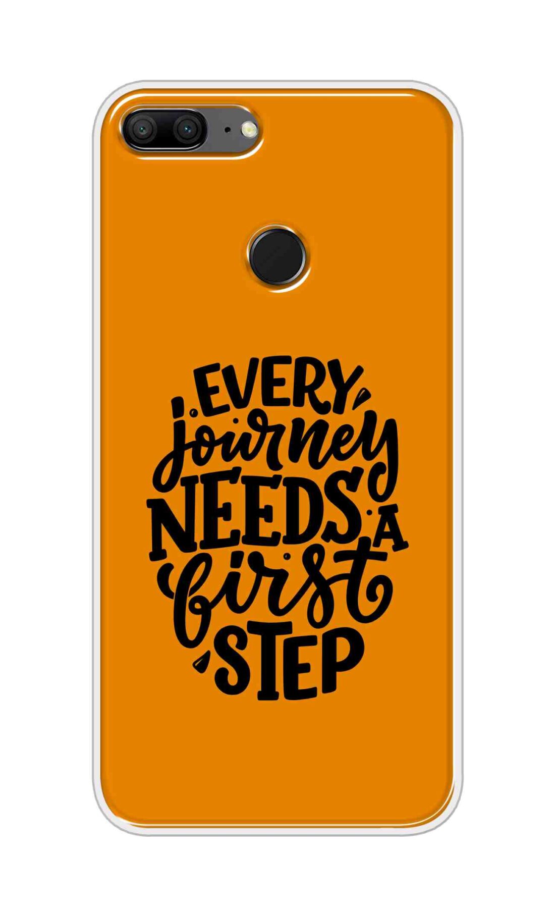 Coberta Back Cover For Huawei Honor 9 Lite Back Cover Stylish Case - Every Journey Needs a First Step in Orange Design D16503