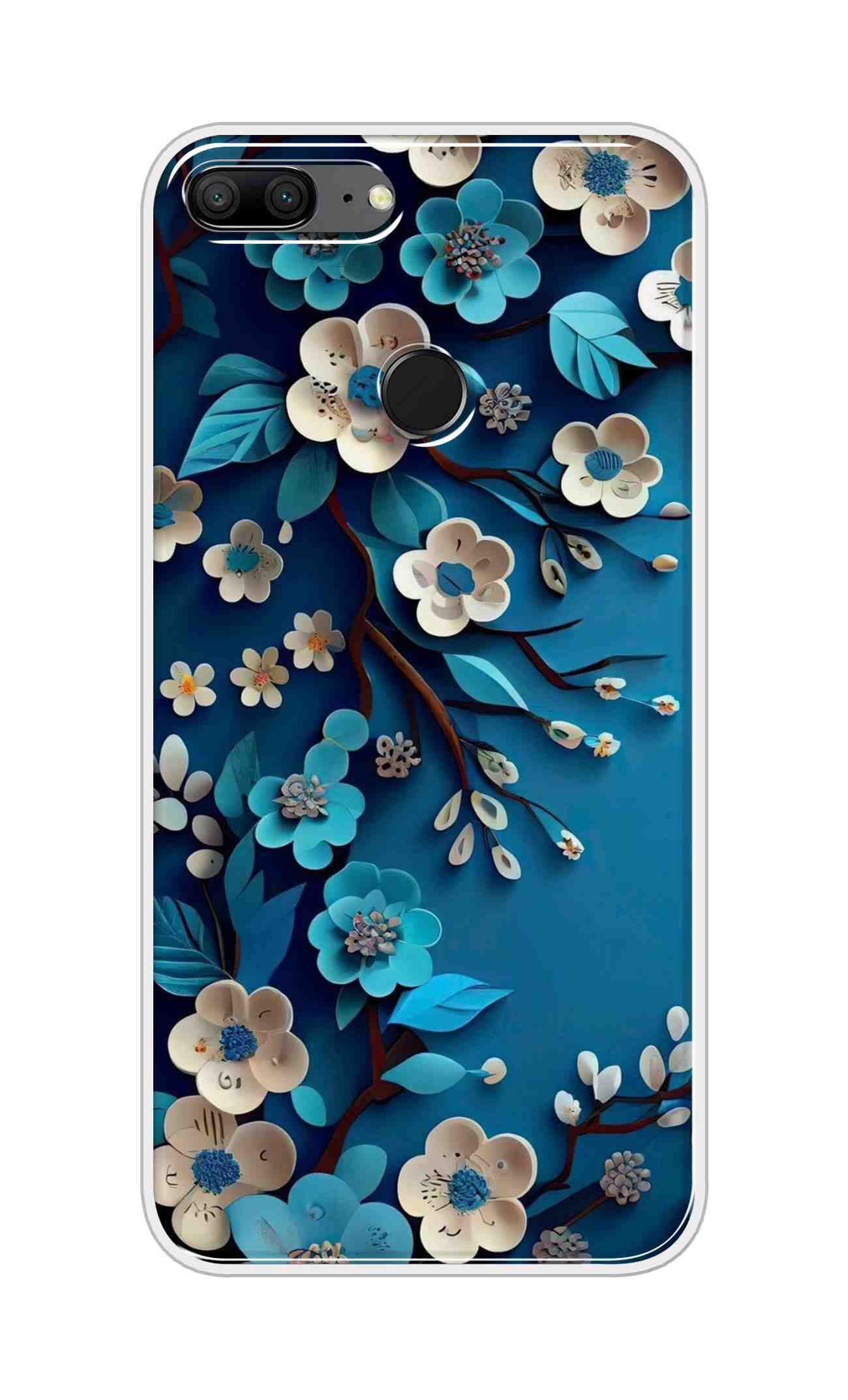 Coberta Back Cover For Huawei Honor 9 Lite Back Cover Stylish Case - Blue and White Flowers Design D16551