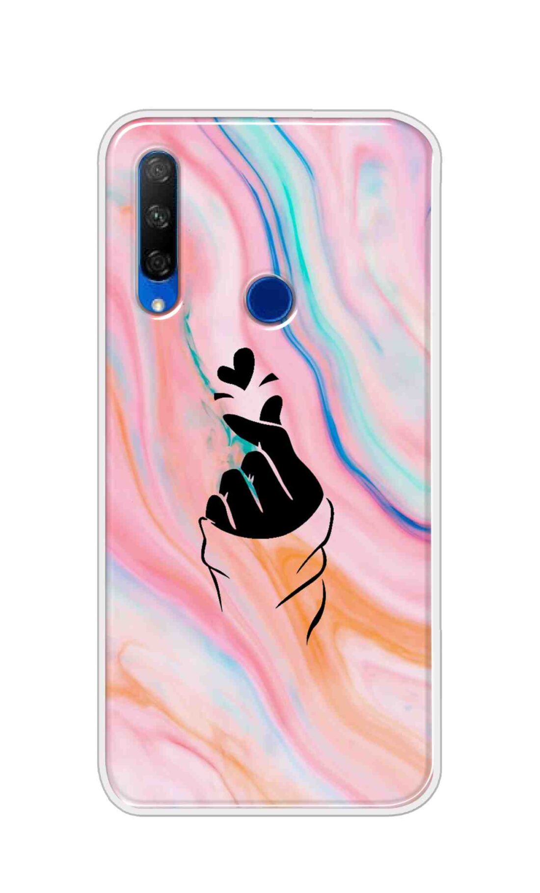 Coberta Back Cover For Huawei Honor 9X Back Cover Stylish Case - Korean Heart on Pink Multicolour Design D11896