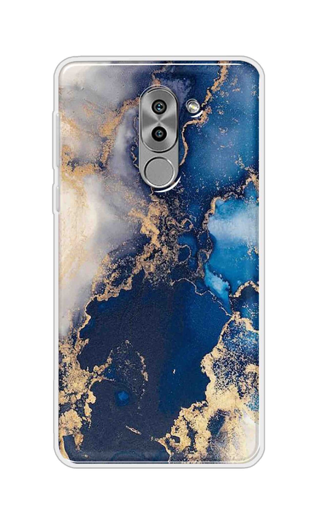 Coberta Back Cover For Huawei Honor 6X Back Cover Stylish Case - White and Dark Blue Marble Design D16177