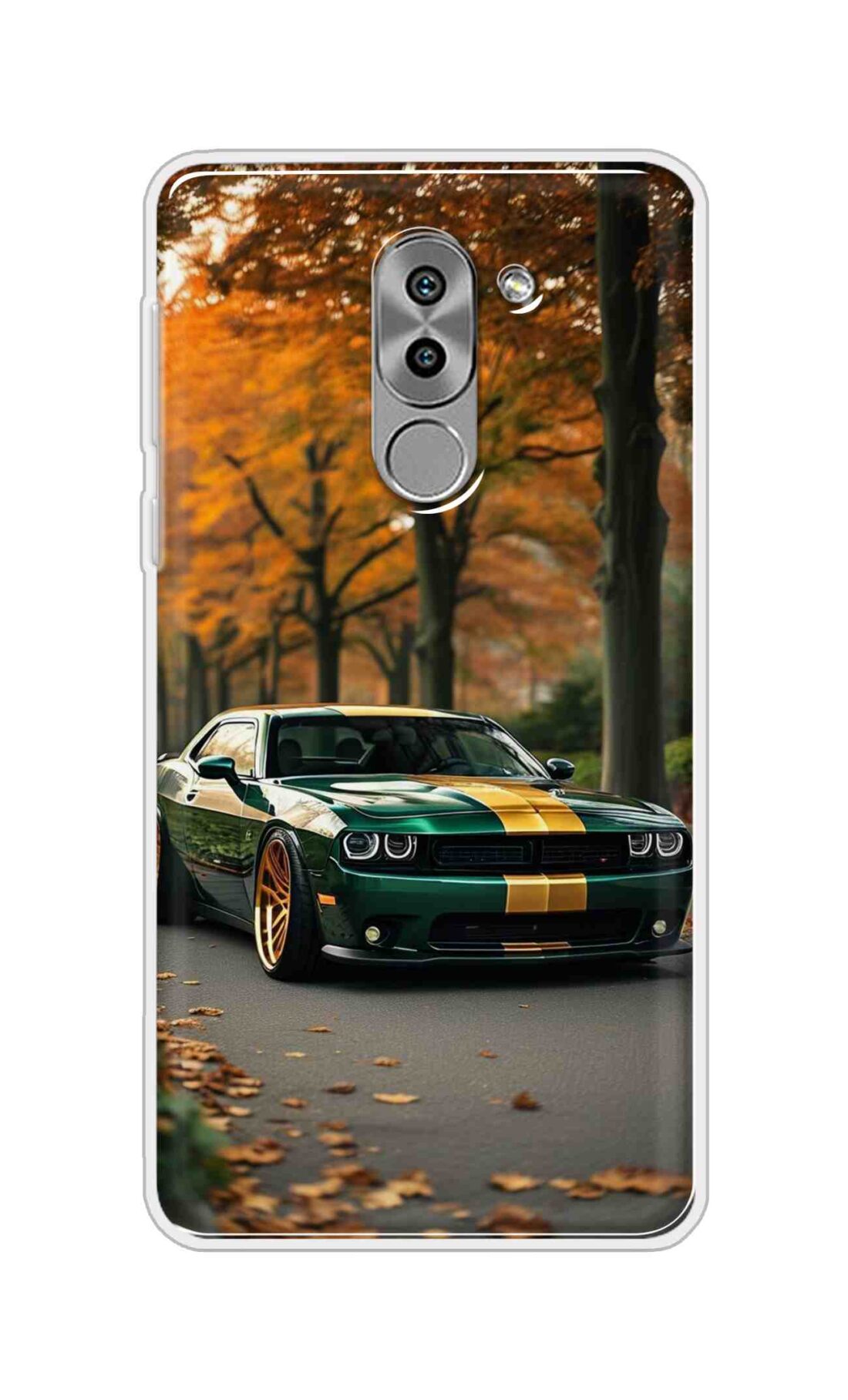 Coberta Back Cover For Huawei Honor 6X Back Cover Stylish Case - Golden Line in Green Design D16546