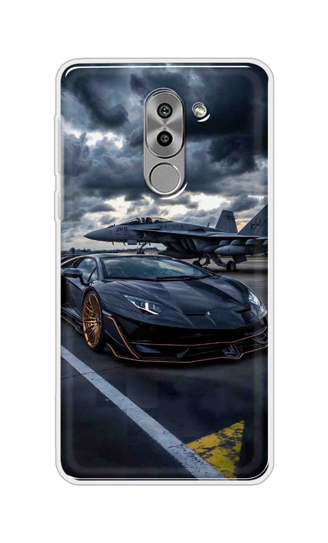 Coberta Back Cover For Huawei Honor 6X Back Cover Stylish Case - Black Car with Aeroplane Design D16616