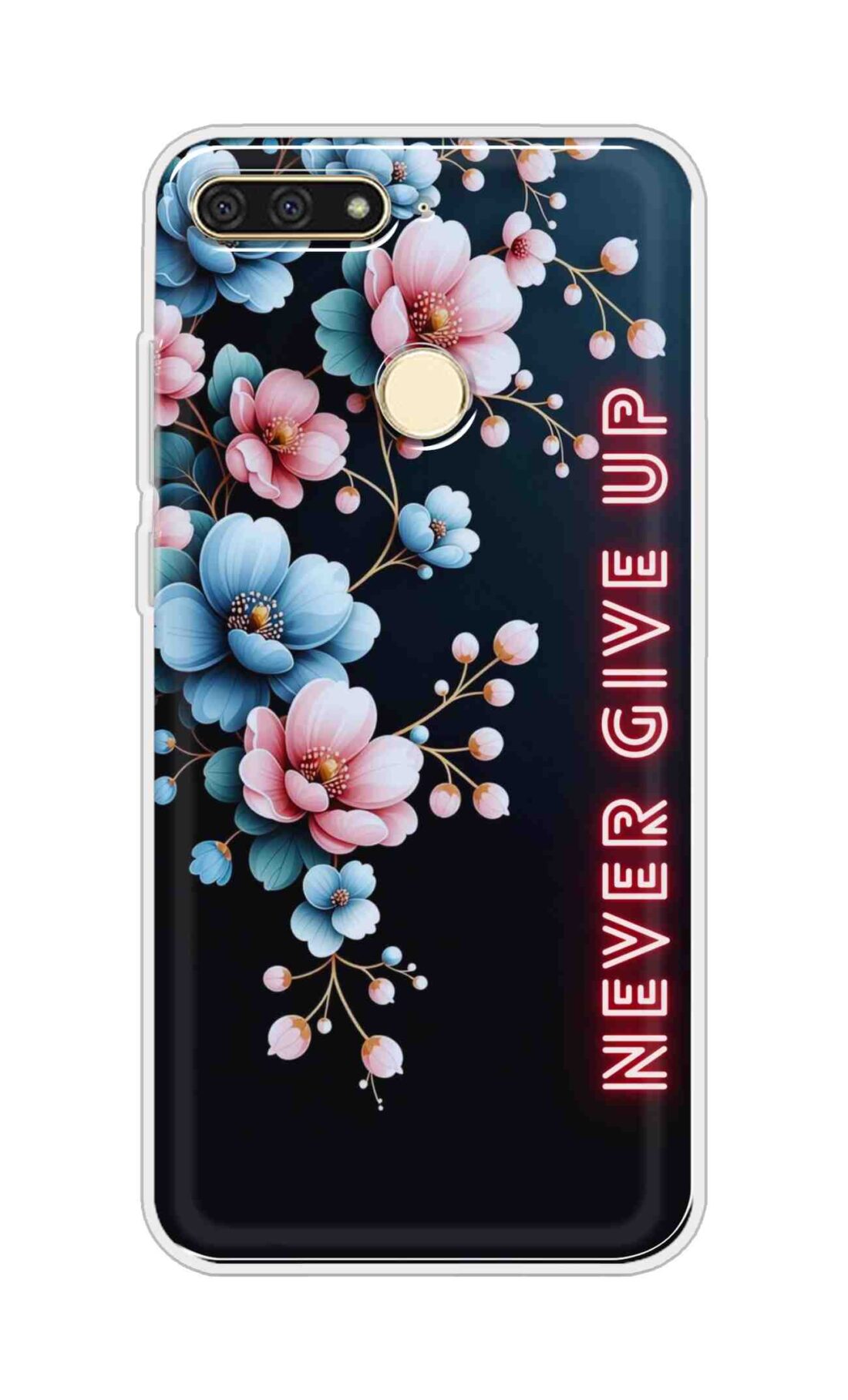 Coberta Back Cover For Huawei Honor 7A Back Cover Stylish Case - Never Give Up with Flowers Design D16500