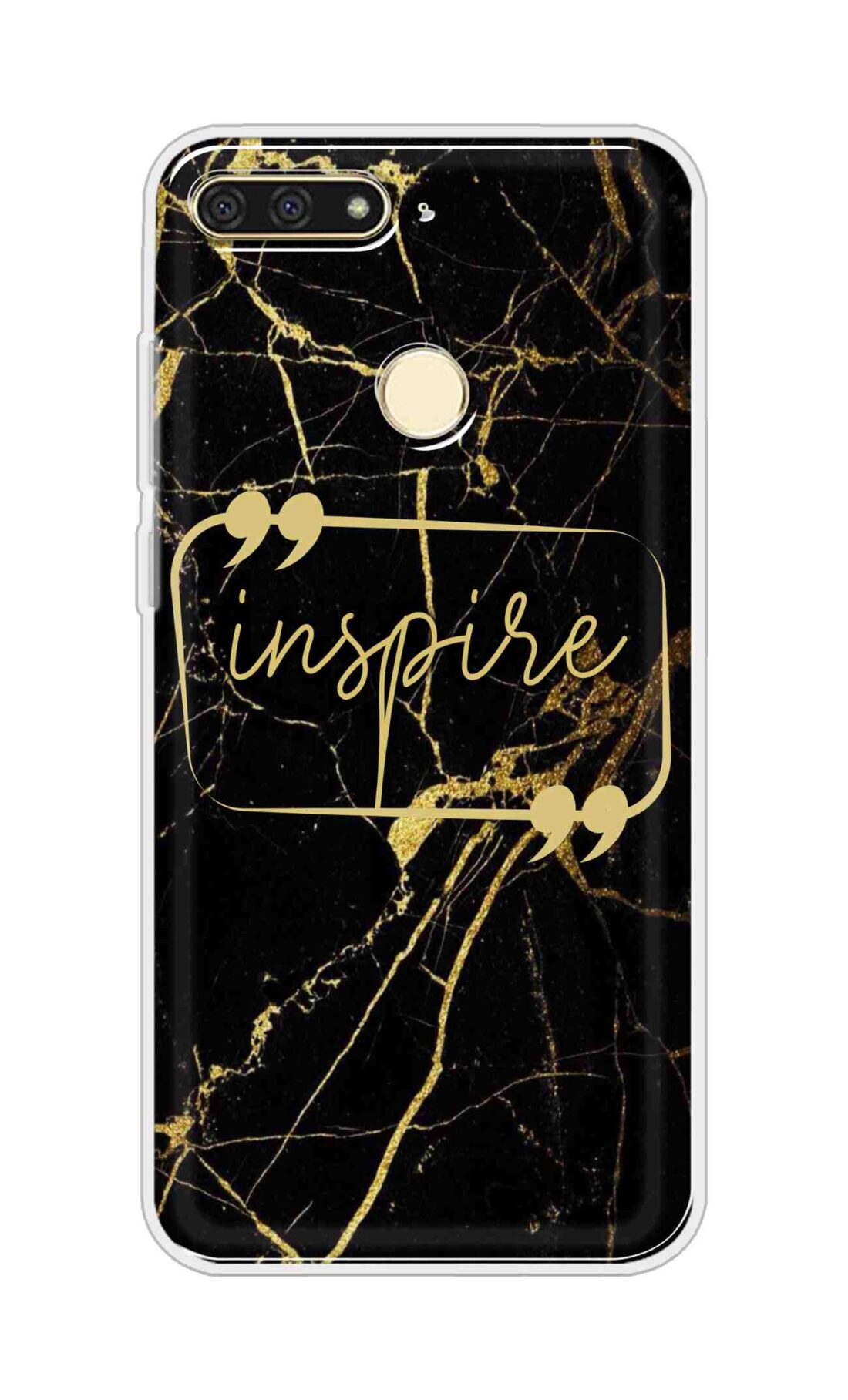 Coberta Back Cover For Huawei Honor 7A Back Cover Stylish Case - Inspire in Golden Marble Design D16509