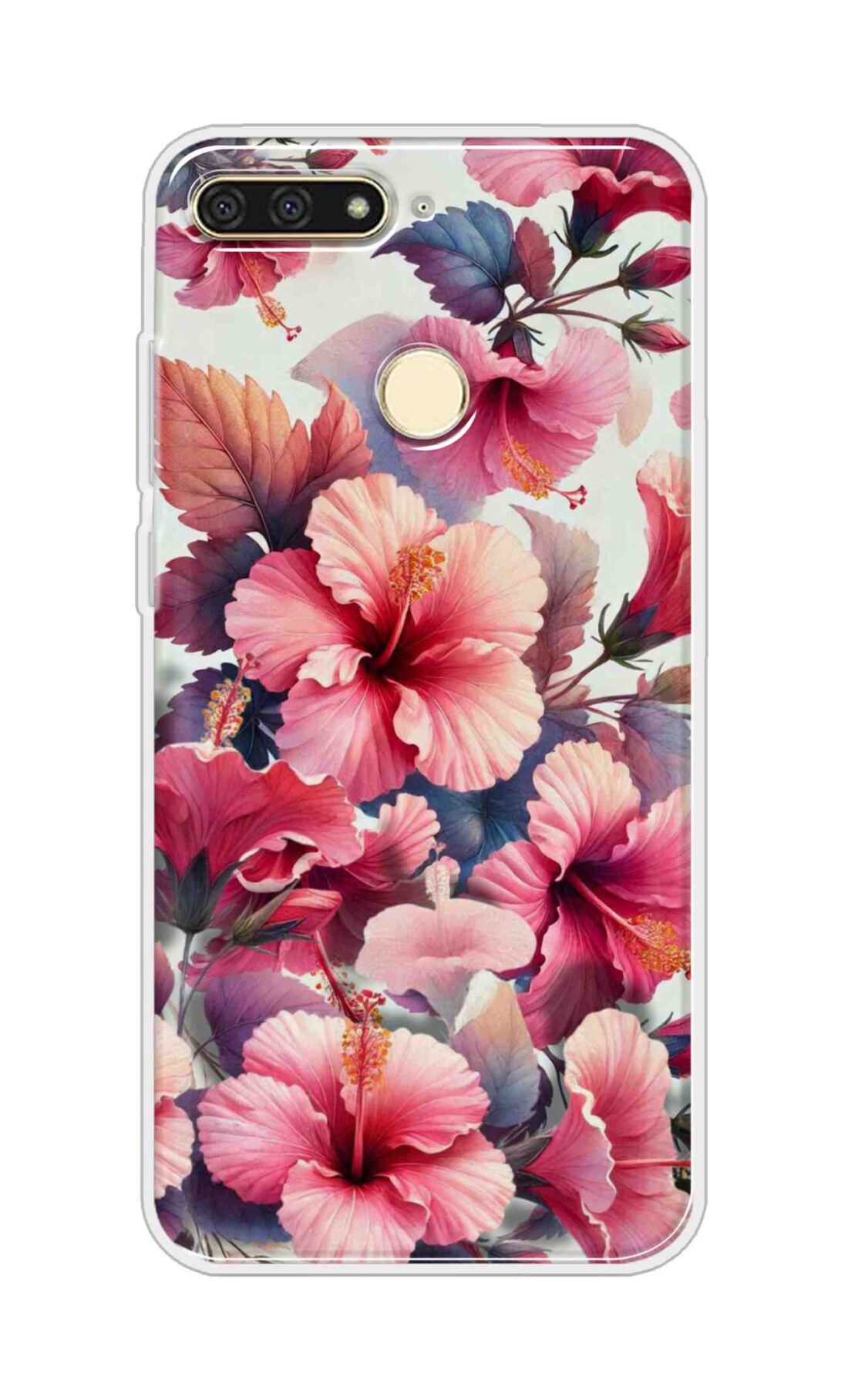 Coberta Back Cover For Huawei Honor 7A Back Cover Stylish Case - Pink Leaves and Flowers Design D16525