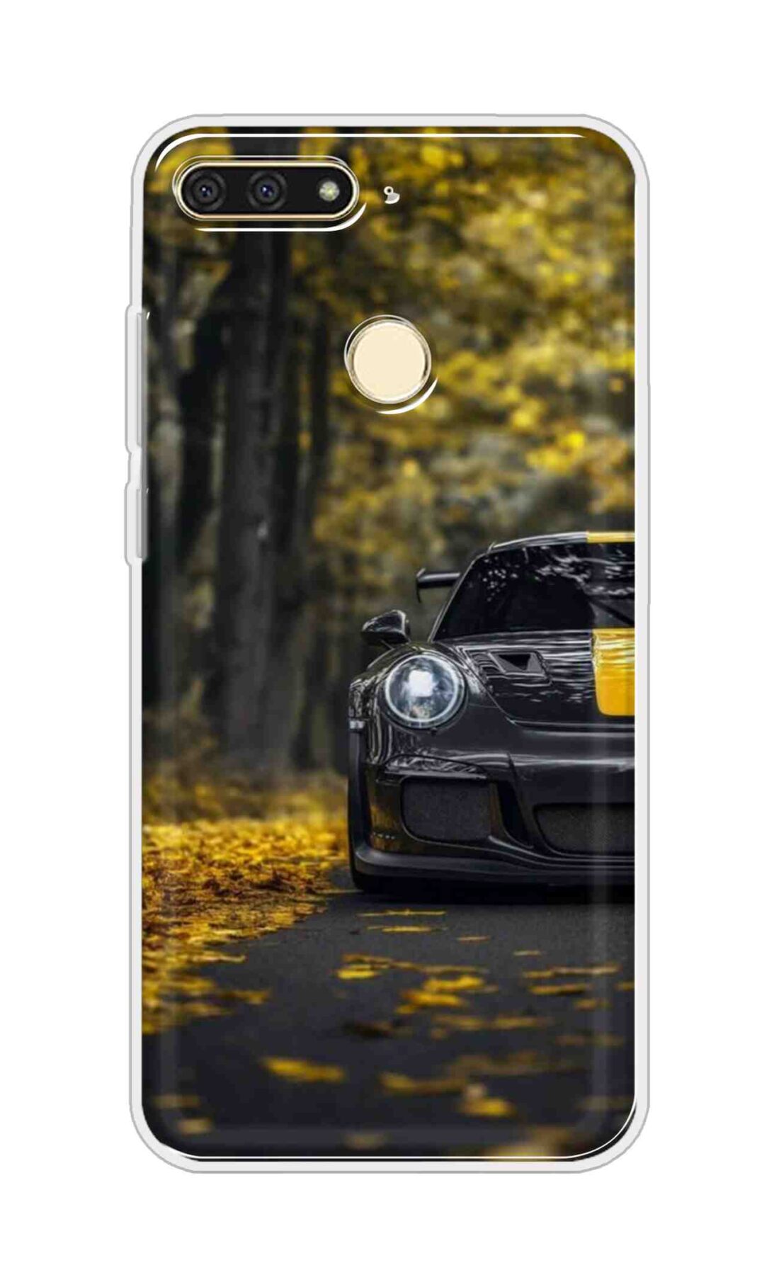 Coberta Back Cover For Huawei Honor 7A Back Cover Stylish Case - Black and Yellow Car Design D16561