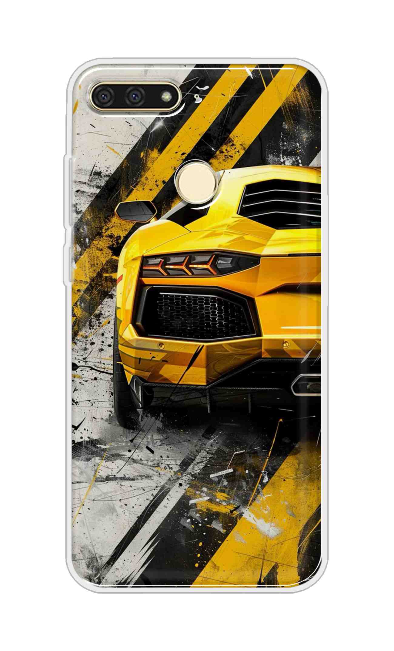 Coberta Back Cover For Huawei Honor 7A Back Cover Stylish Case - Yellow Modified Car Design D16618