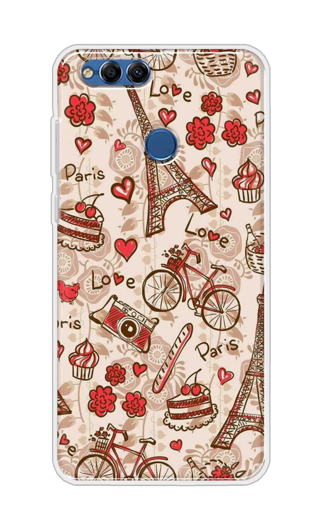 Coberta Back Cover For Huawei Honor 7X Back Cover Stylish Case - Paris and Love Text Pattern D11626
