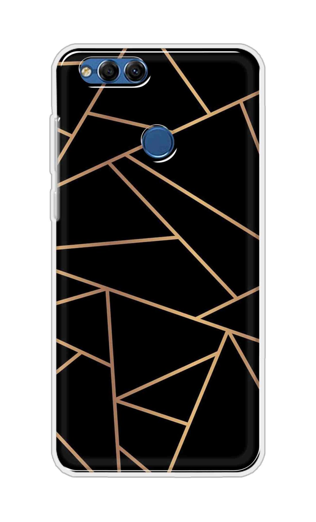 Coberta Back Cover For Huawei Honor 7X Back Cover Stylish Case - Golden Zig Zag Pattern in Black Design D16519